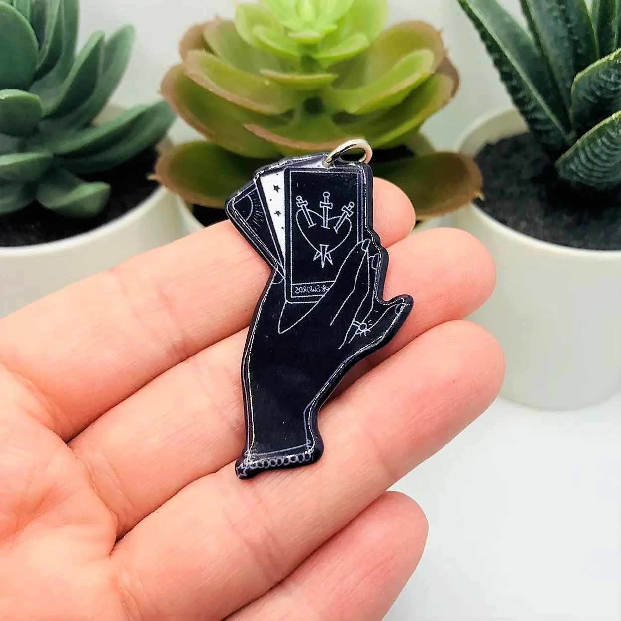 1, 4 or 20 Pieces: Large Black Divination Fortune Teller Hands - Double Sided