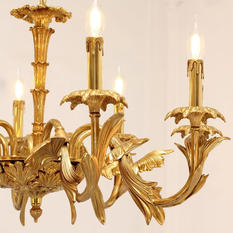 33X20 Inch 8 Lights Baroque Style European Antique Copper Chandelier