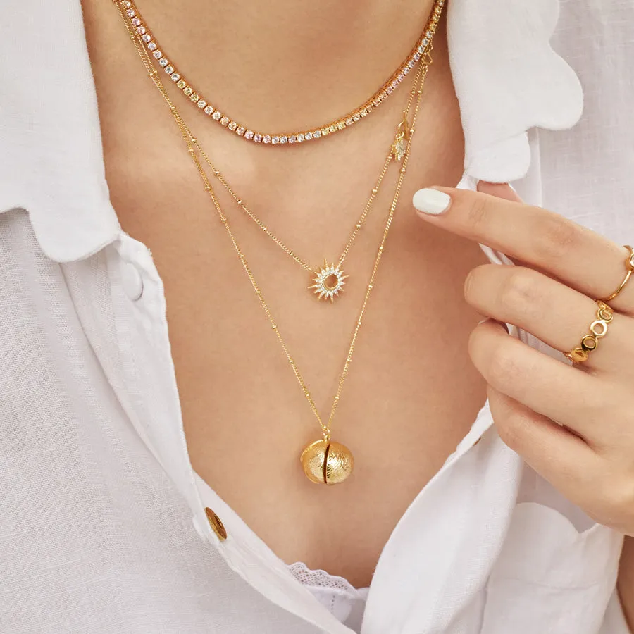 A Slice of Zen Orange Gold Necklace