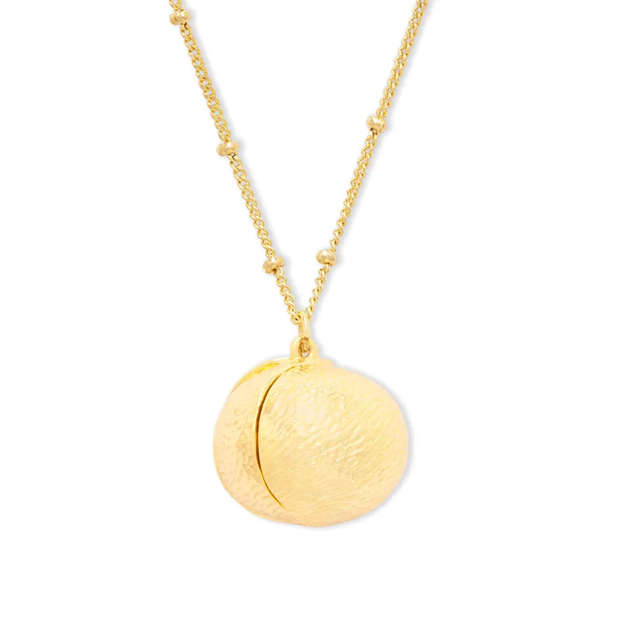 A Slice of Zen Orange Gold Necklace