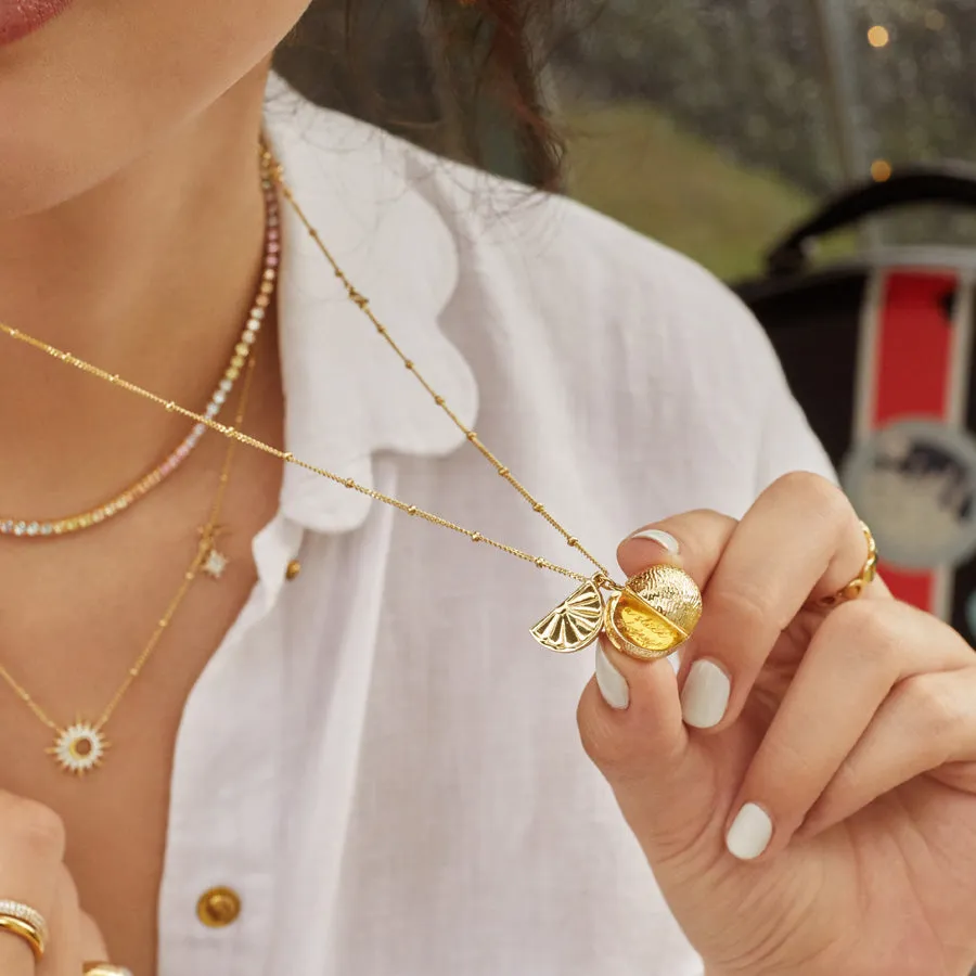 A Slice of Zen Orange Gold Necklace