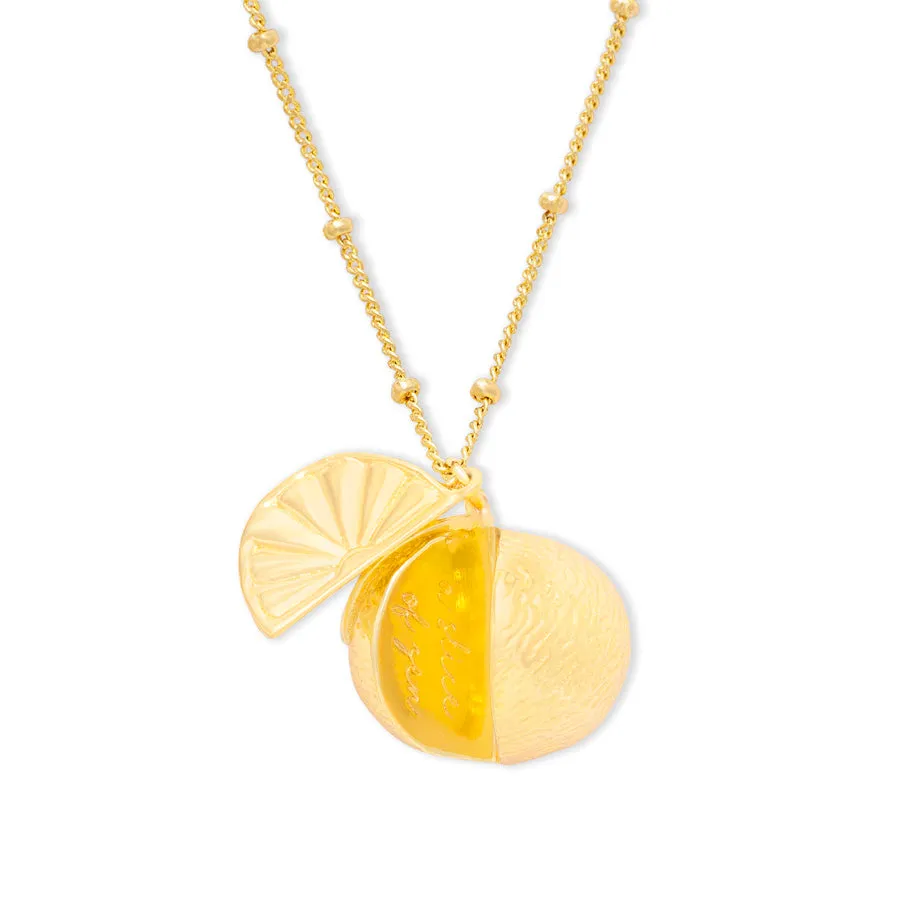 A Slice of Zen Orange Gold Necklace