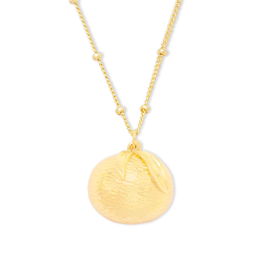 A Slice of Zen Orange Gold Necklace