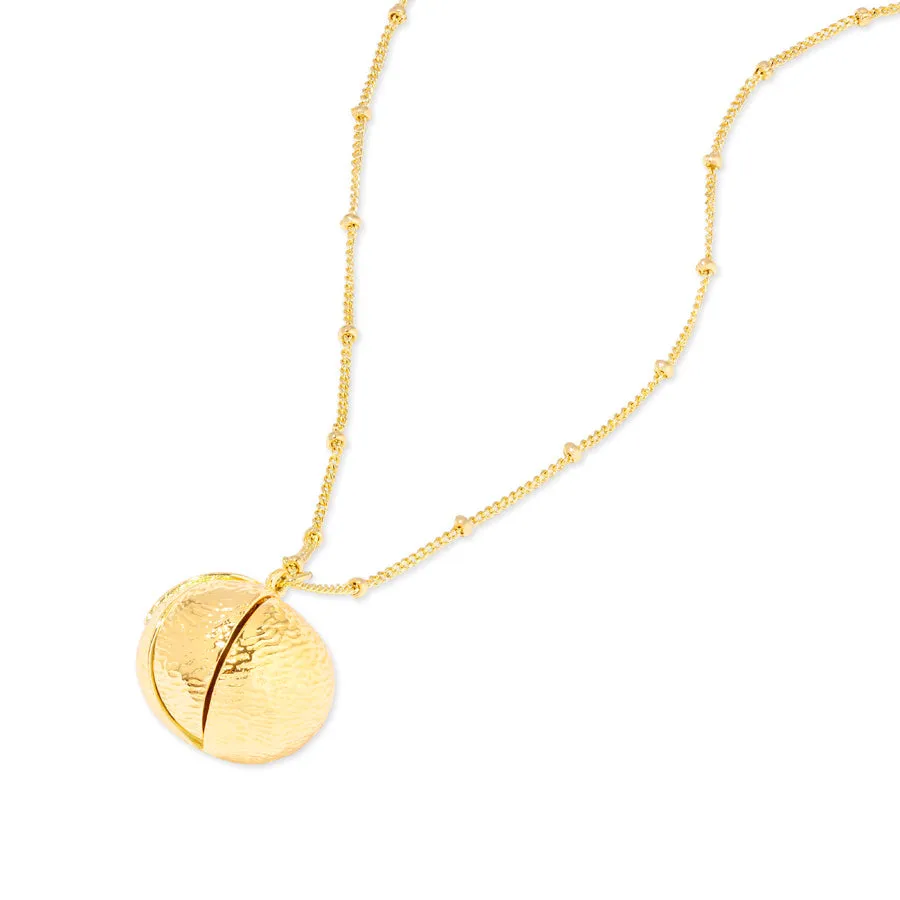 A Slice of Zen Orange Gold Necklace