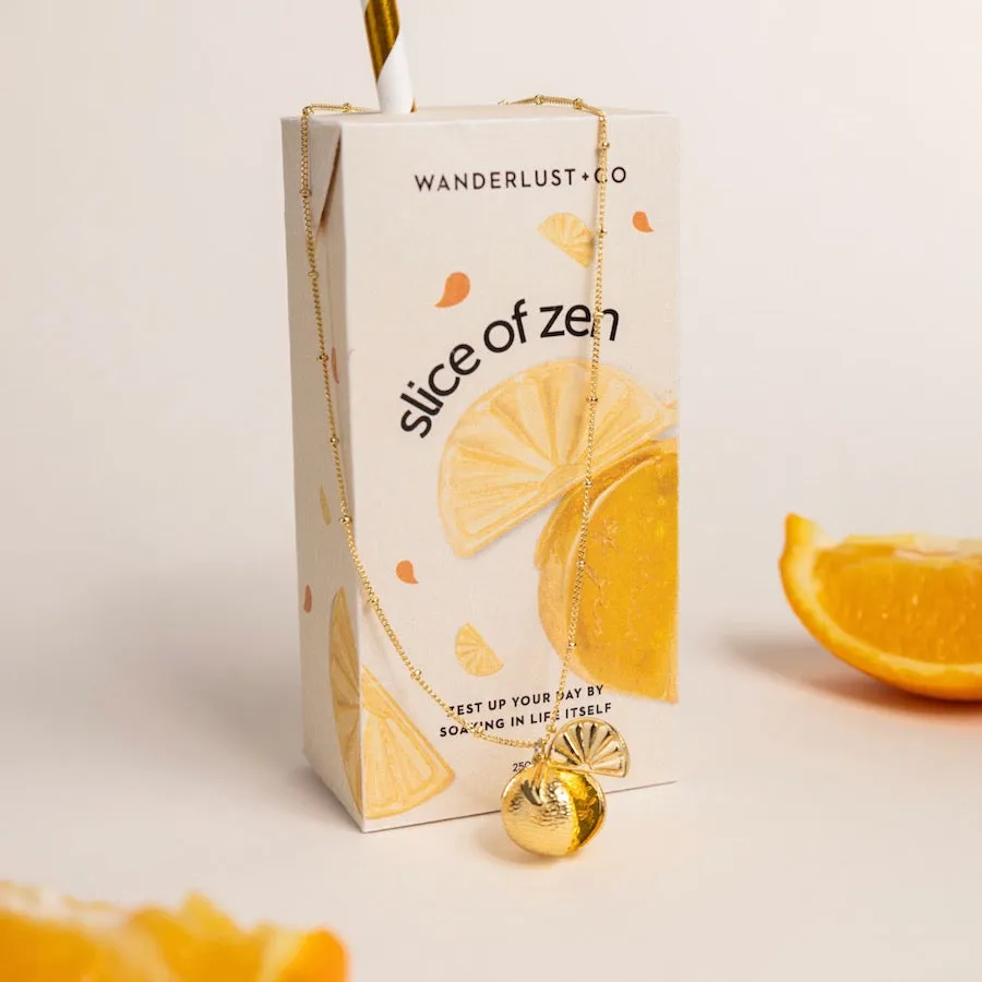 A Slice of Zen Orange Gold Necklace