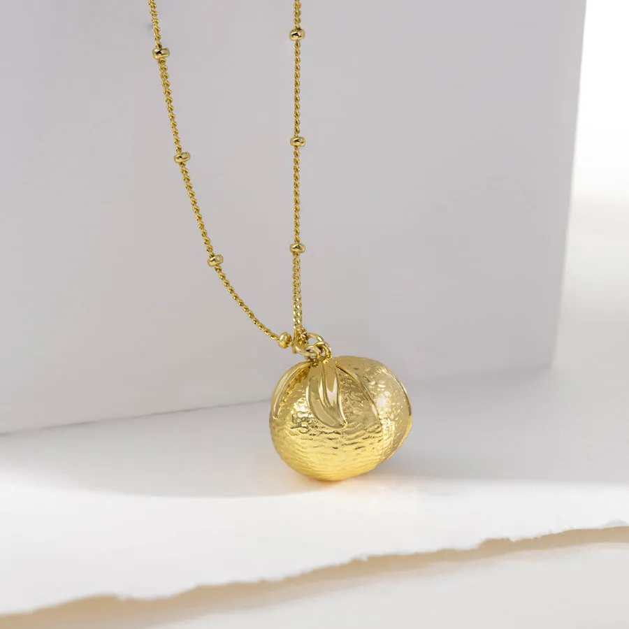 A Slice of Zen Orange Gold Necklace