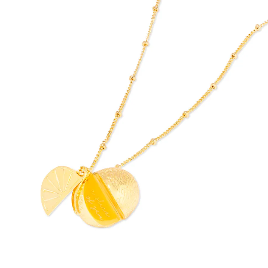 A Slice of Zen Orange Gold Necklace