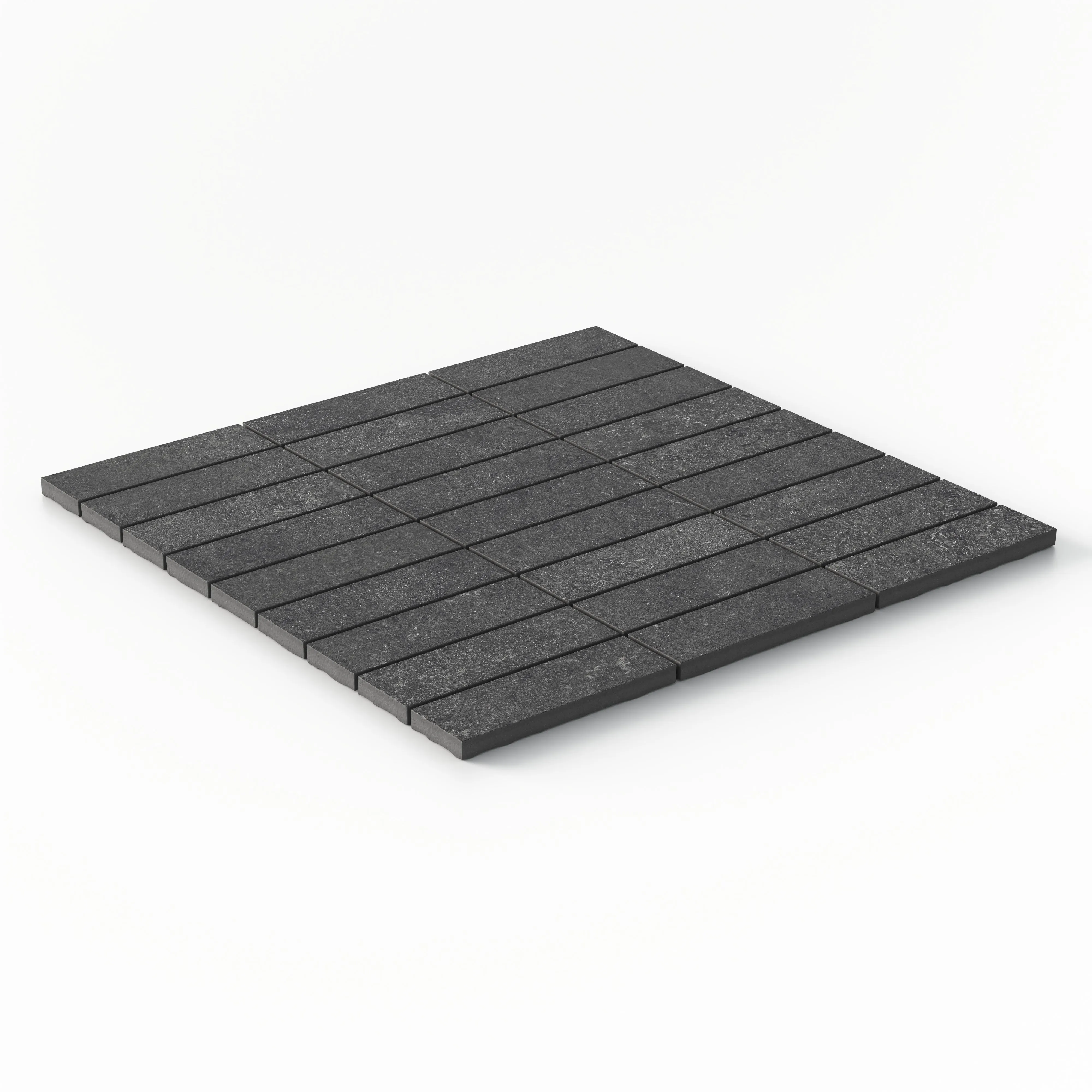 Adeline 1x4 Matte Porcelain Mosaic Tile in Midnight
