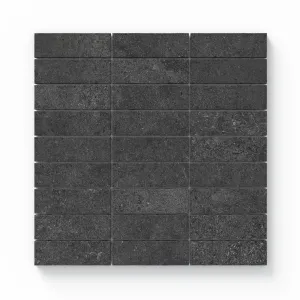 Adeline 1x4 Matte Porcelain Mosaic Tile in Midnight