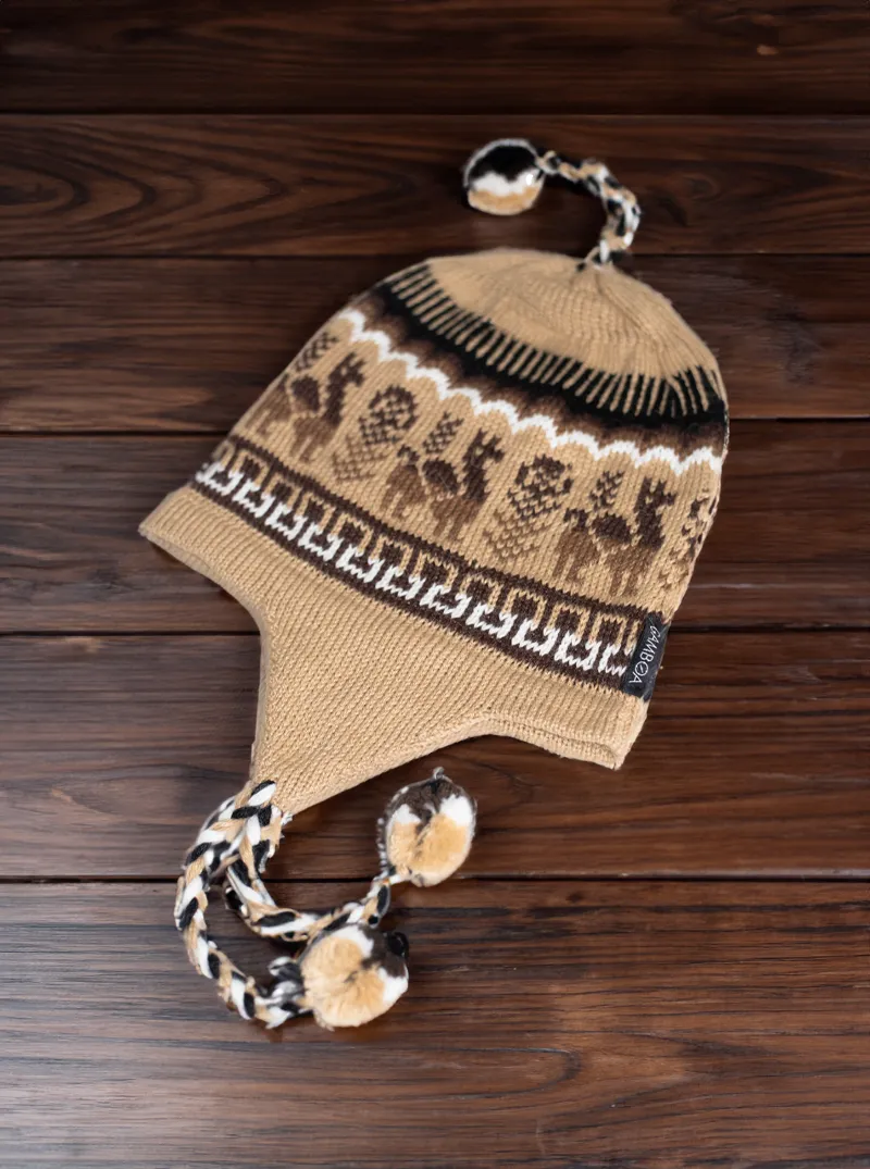 Andean Alpaca Hat with braids