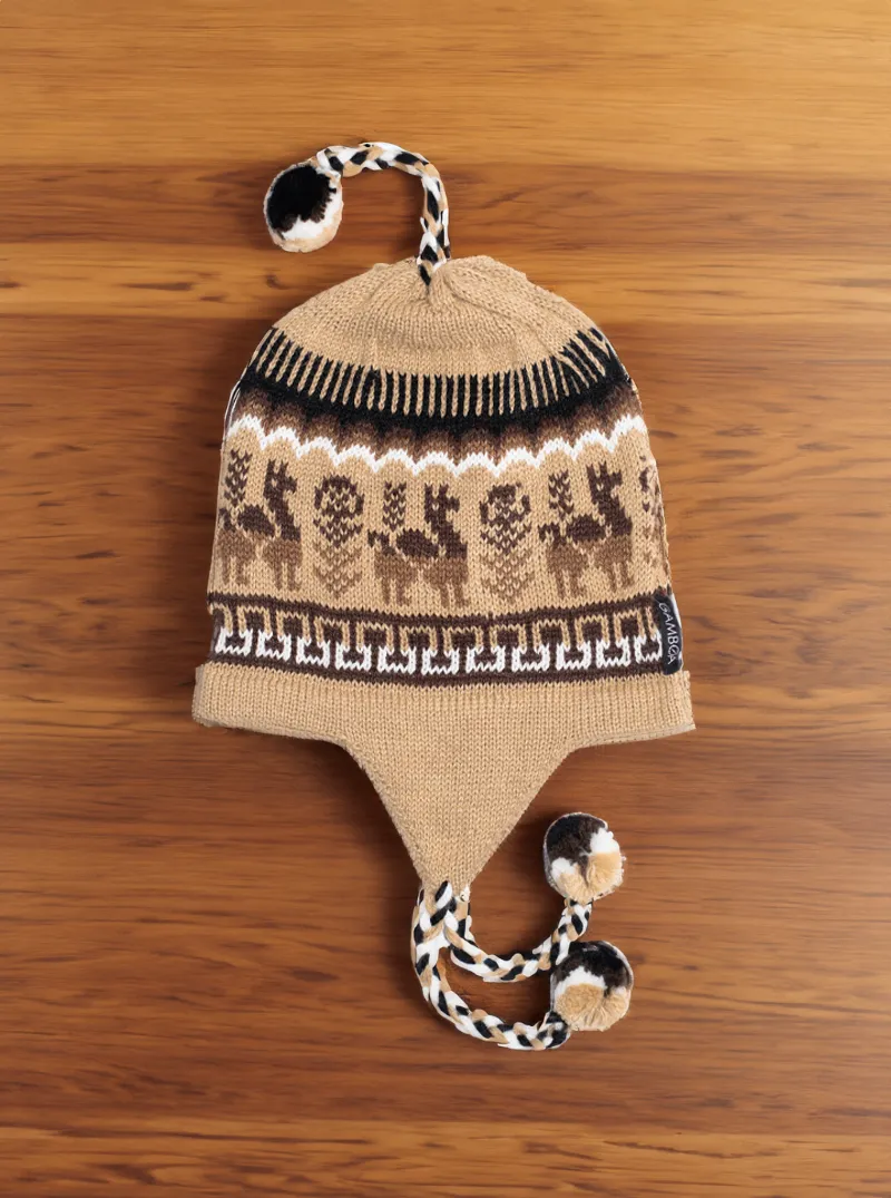 Andean Alpaca Hat with braids