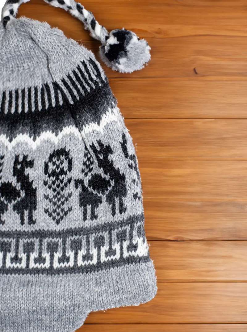 Andean Alpaca Hat with braids