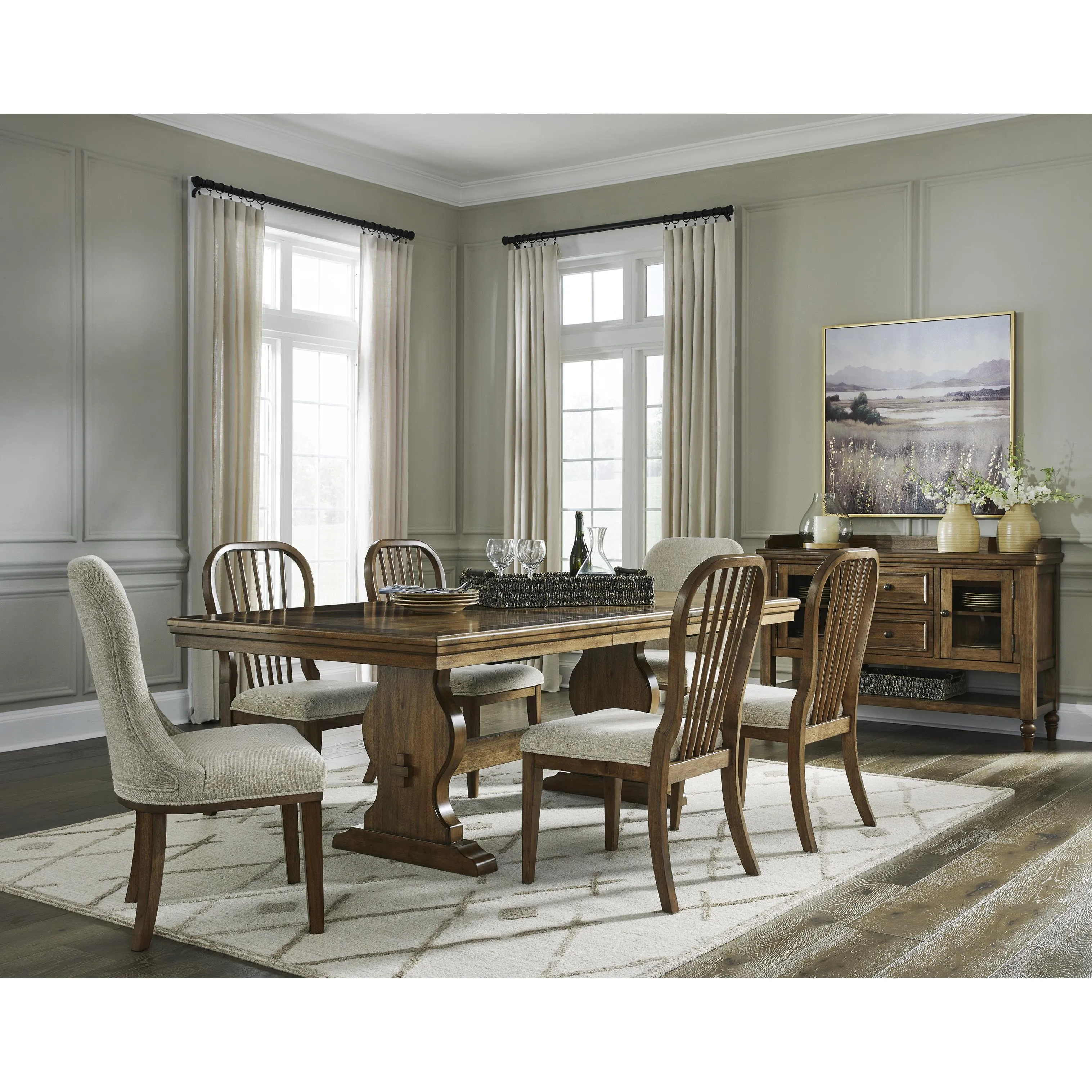 Benchcraft Sturlayne Dining Table with Trestle Base D787-35