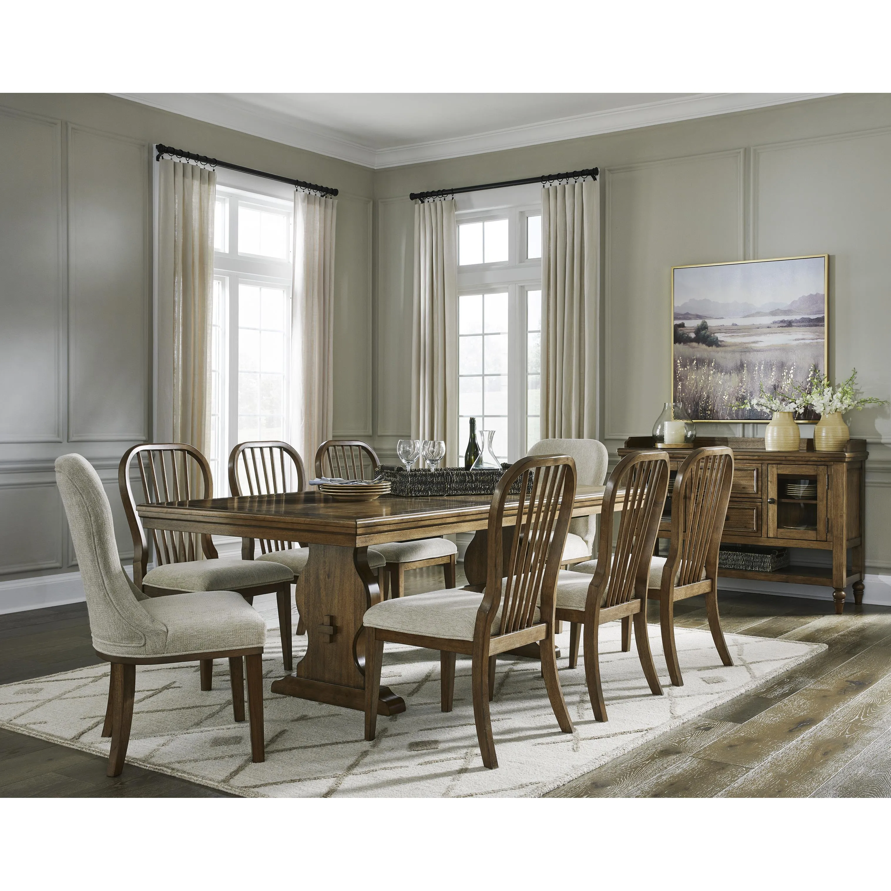 Benchcraft Sturlayne Dining Table with Trestle Base D787-35