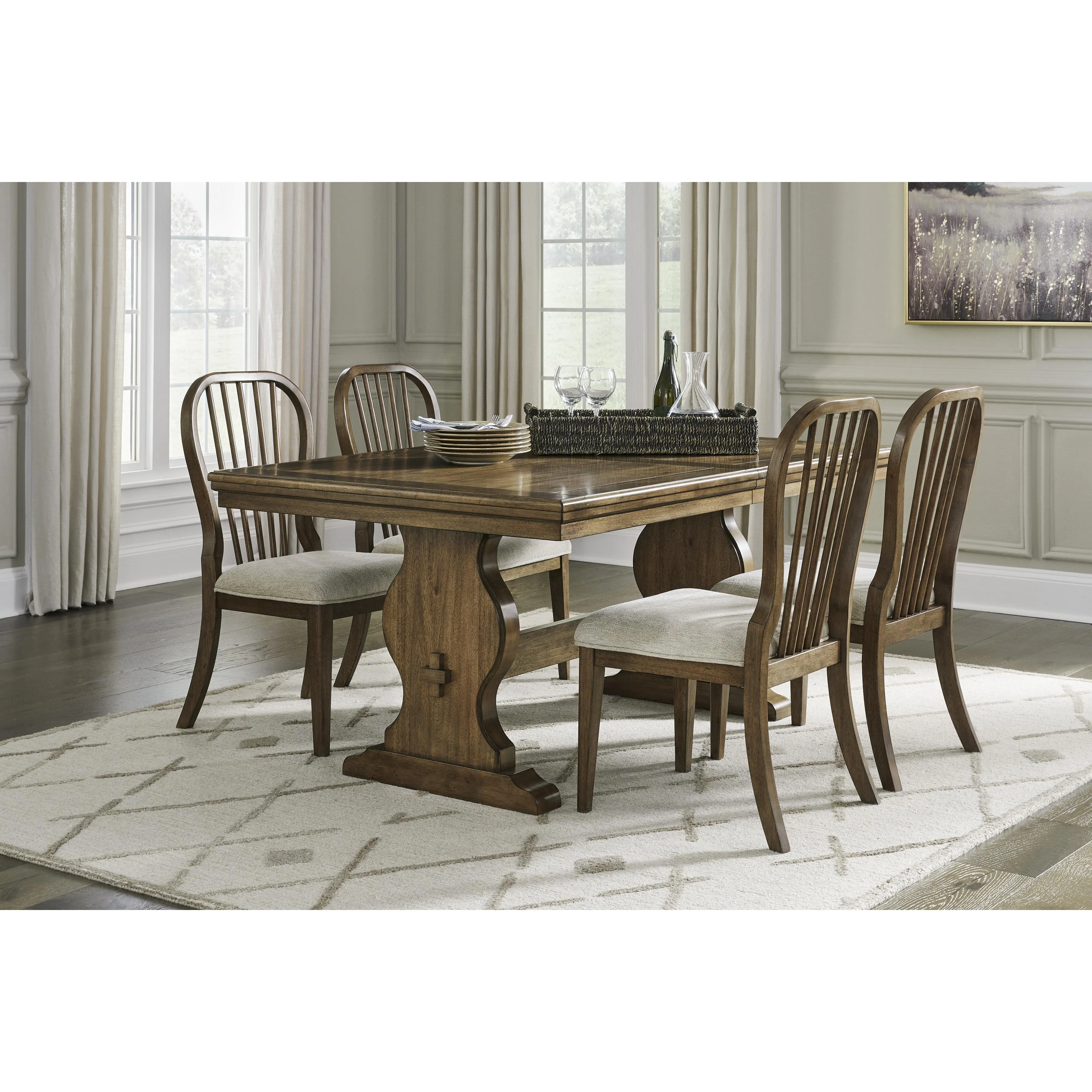 Benchcraft Sturlayne Dining Table with Trestle Base D787-35