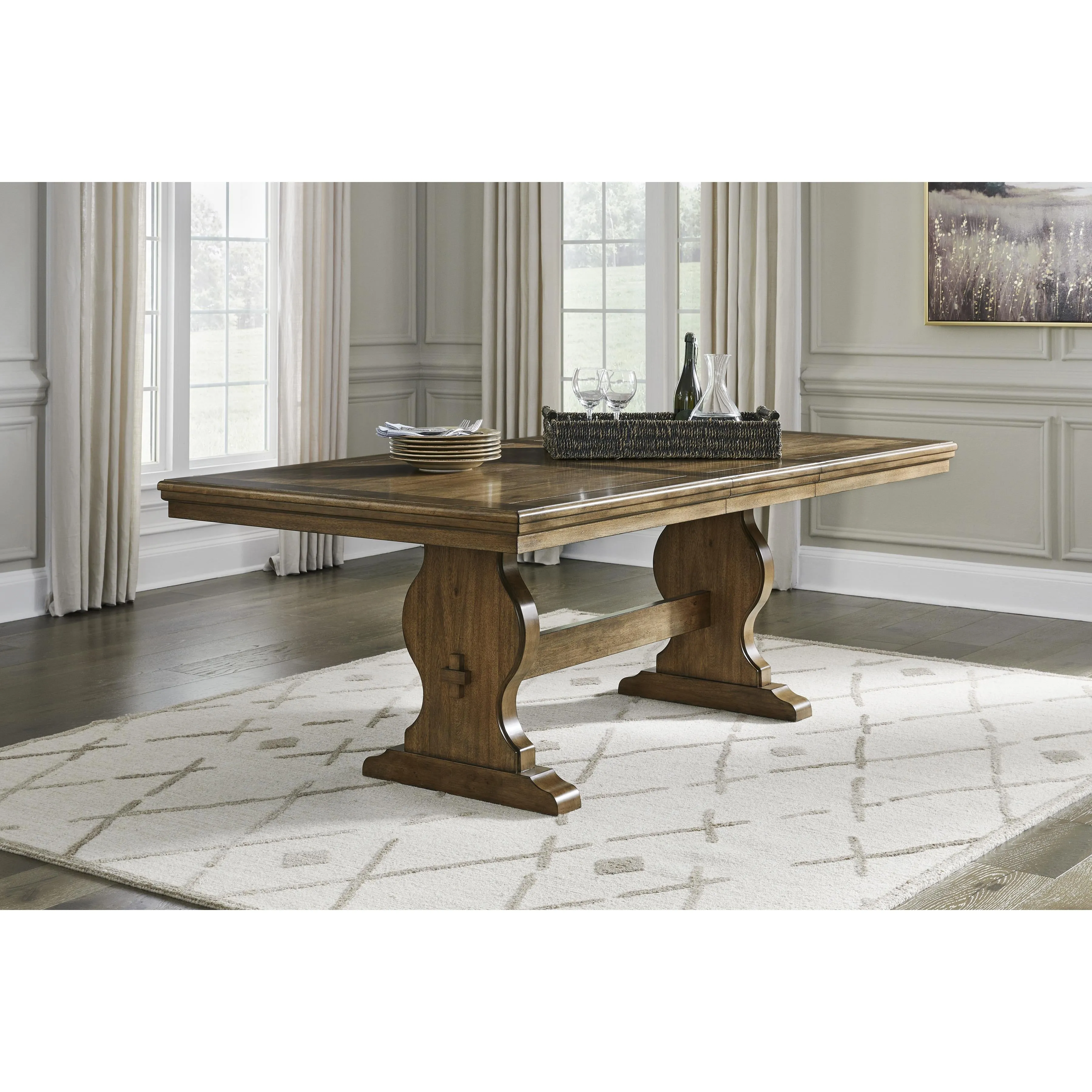 Benchcraft Sturlayne Dining Table with Trestle Base D787-35