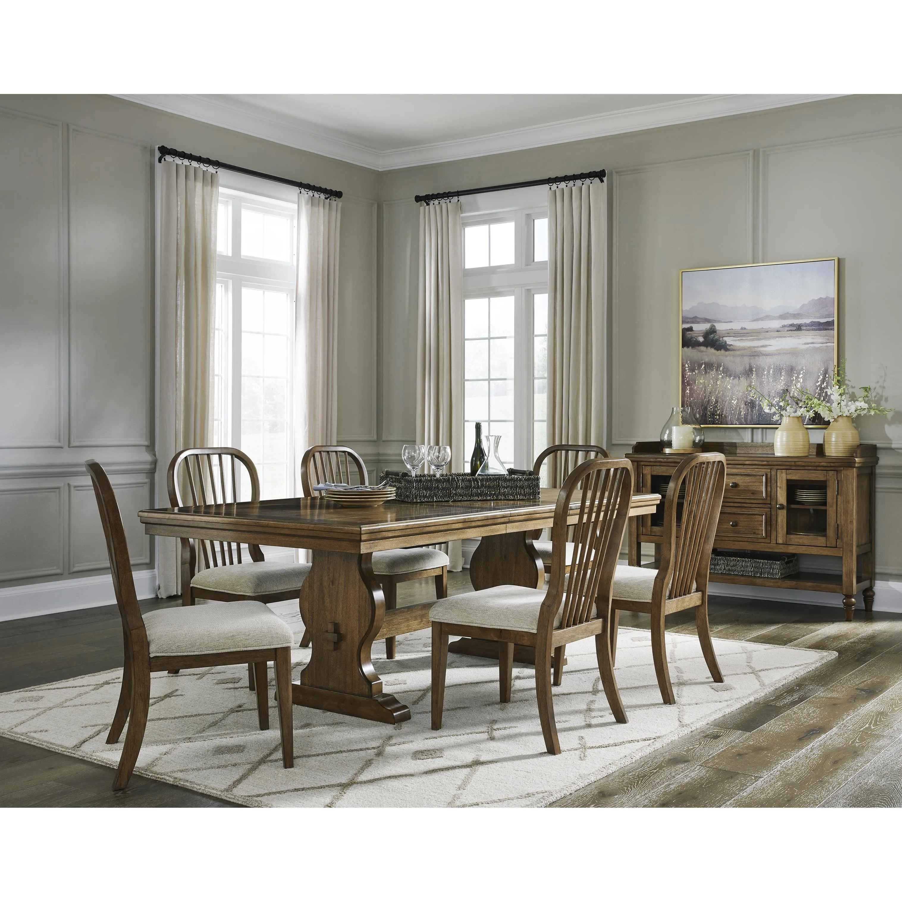 Benchcraft Sturlayne Dining Table with Trestle Base D787-35