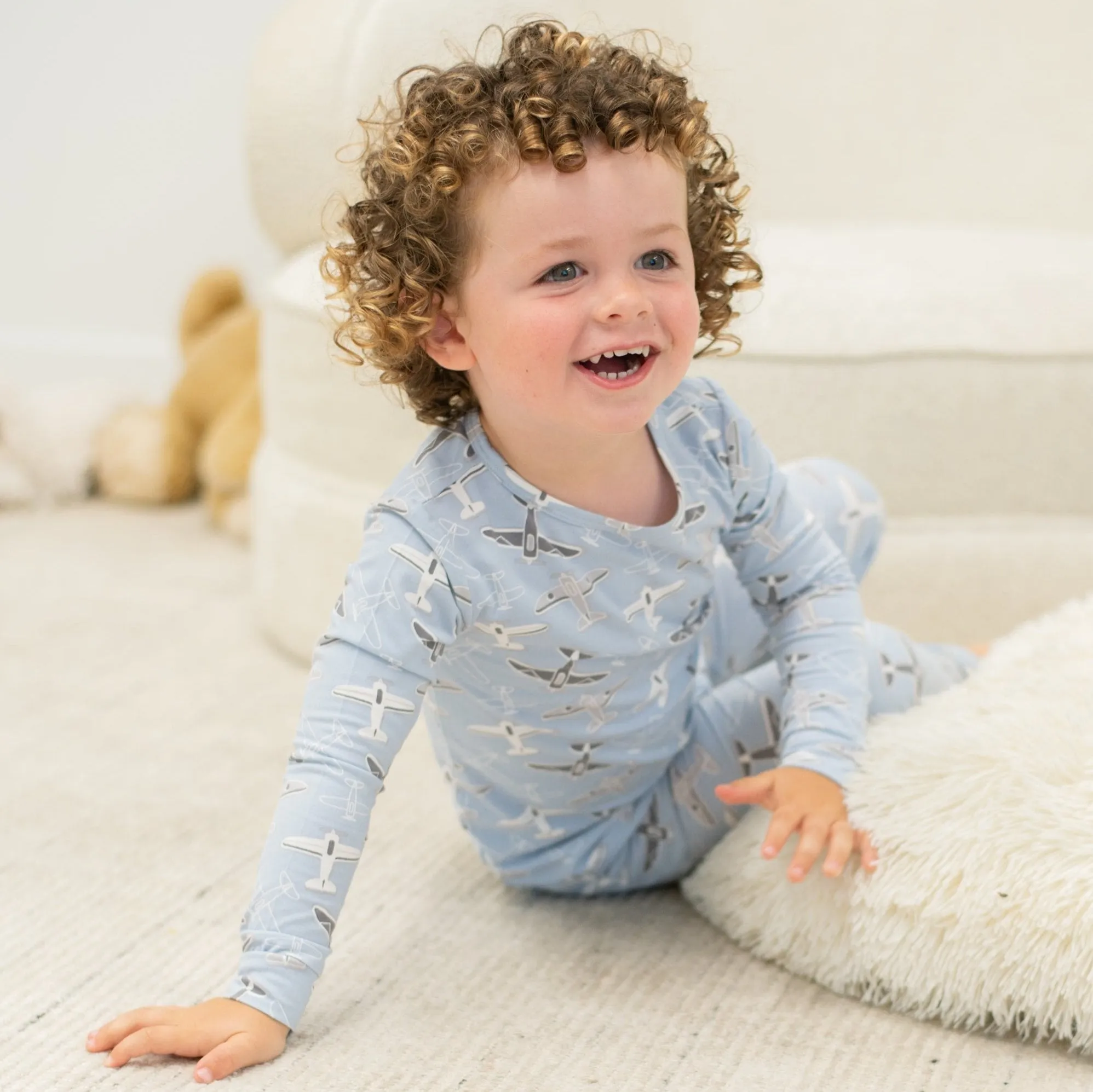 Big Kid Pajama - Blue Aircrafts