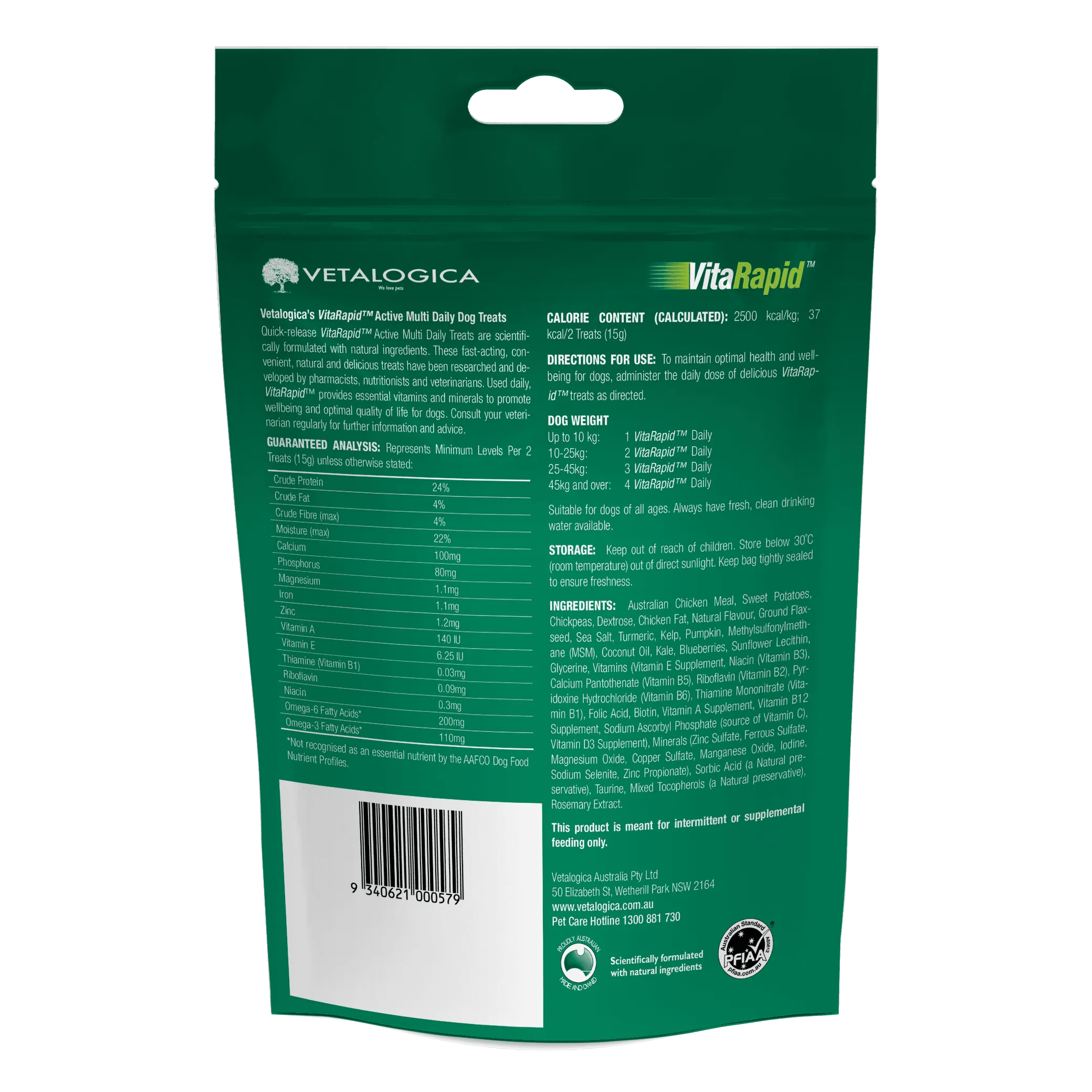 Bundle Pack of 4 x VitaRapid® Active Multi Daily Treats for Dogs 210g