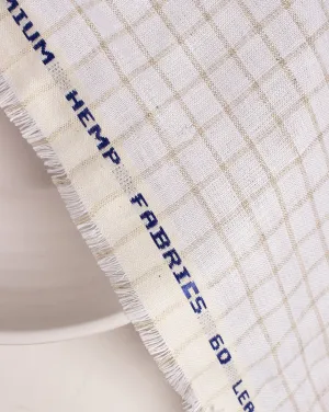 Checks Woven Hemp Fabric ( Swatch 10x12" )