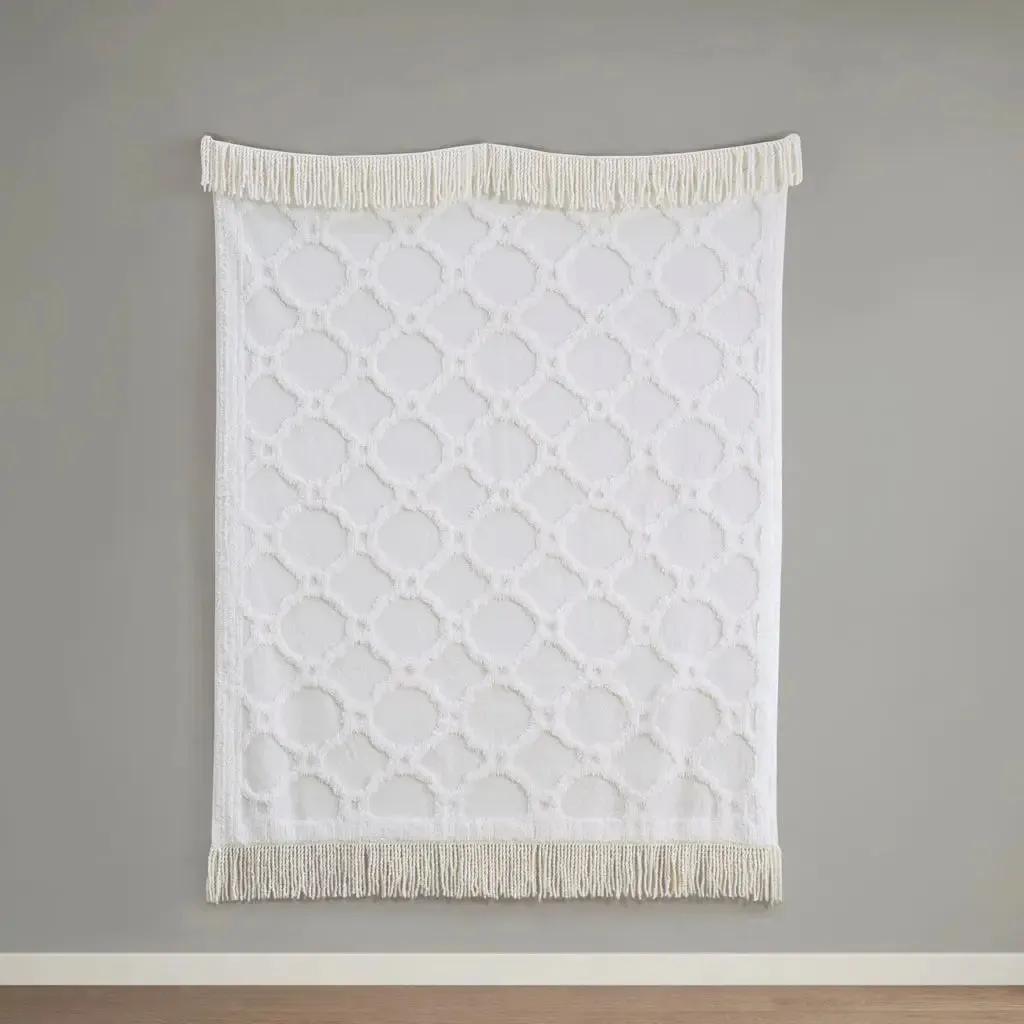 Cotton Fringed Throw Blanket