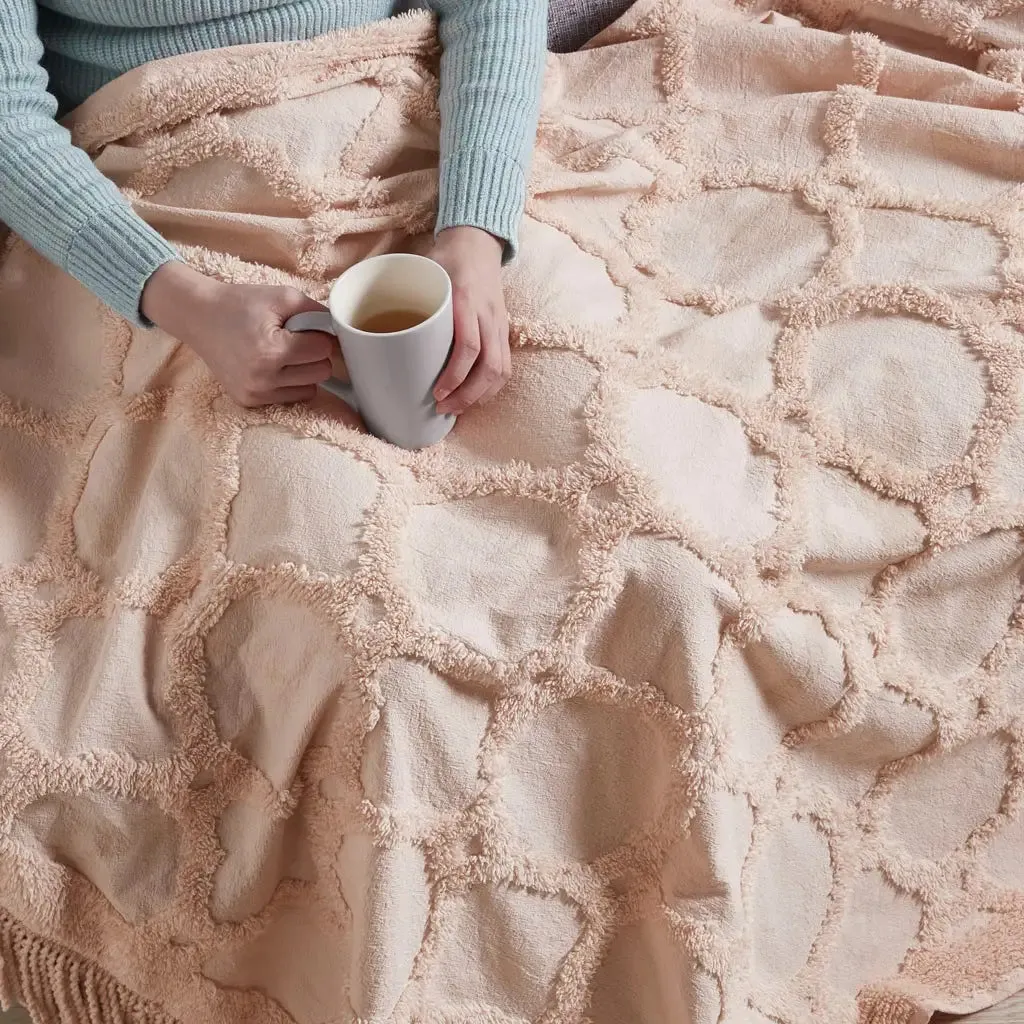 Cotton Fringed Throw Blanket