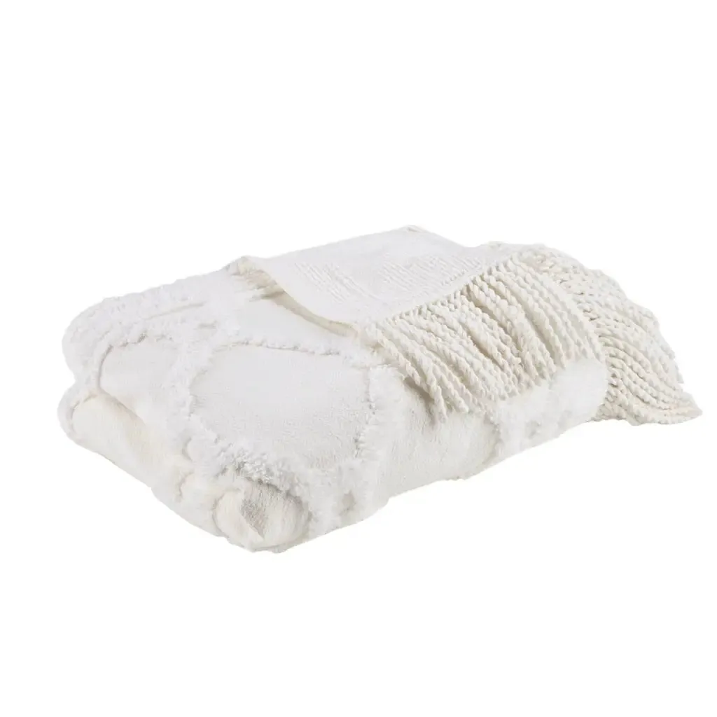 Cotton Fringed Throw Blanket