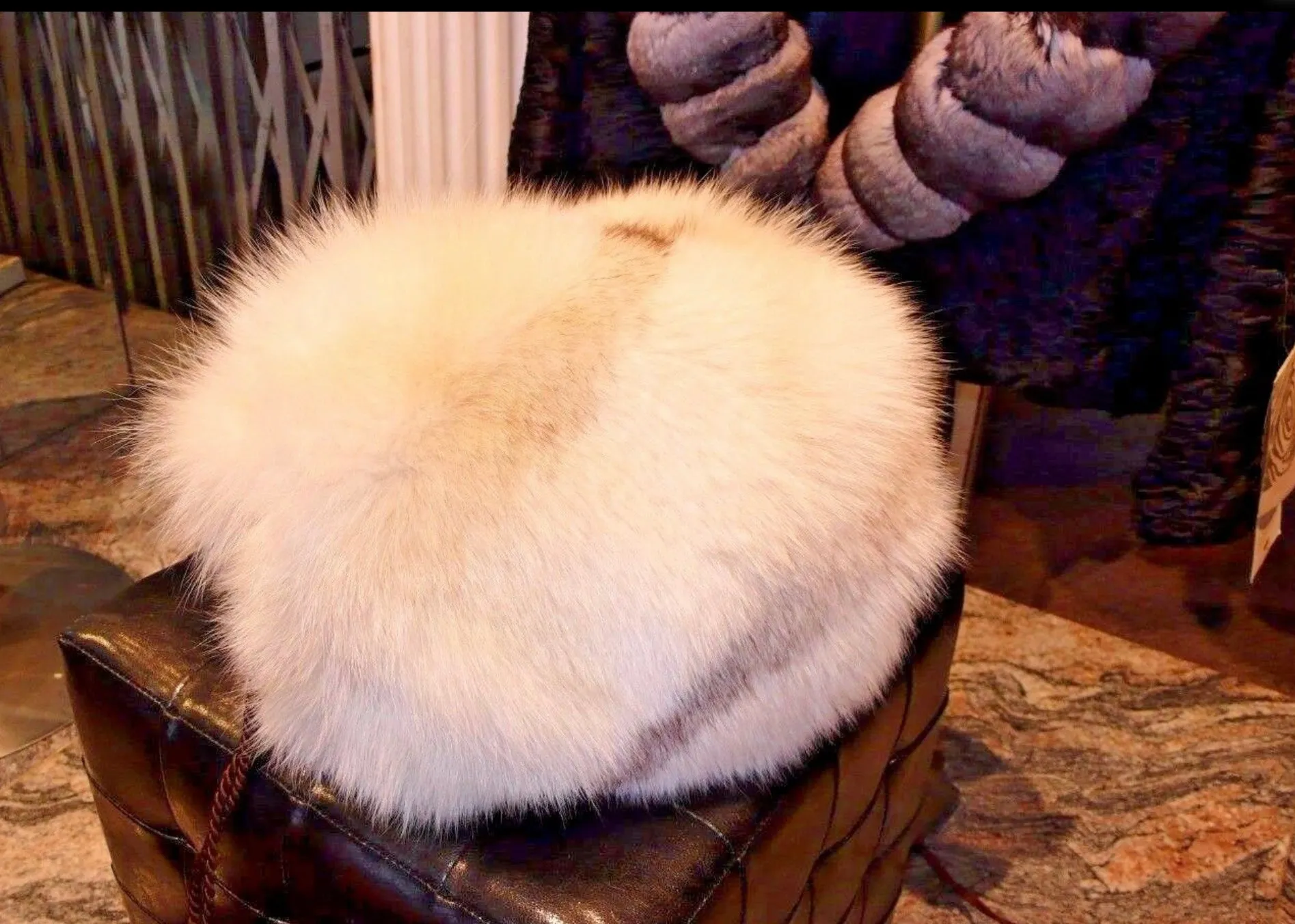 Custom Made FOX FUR MUFF Norwegian Blue Fox Fur