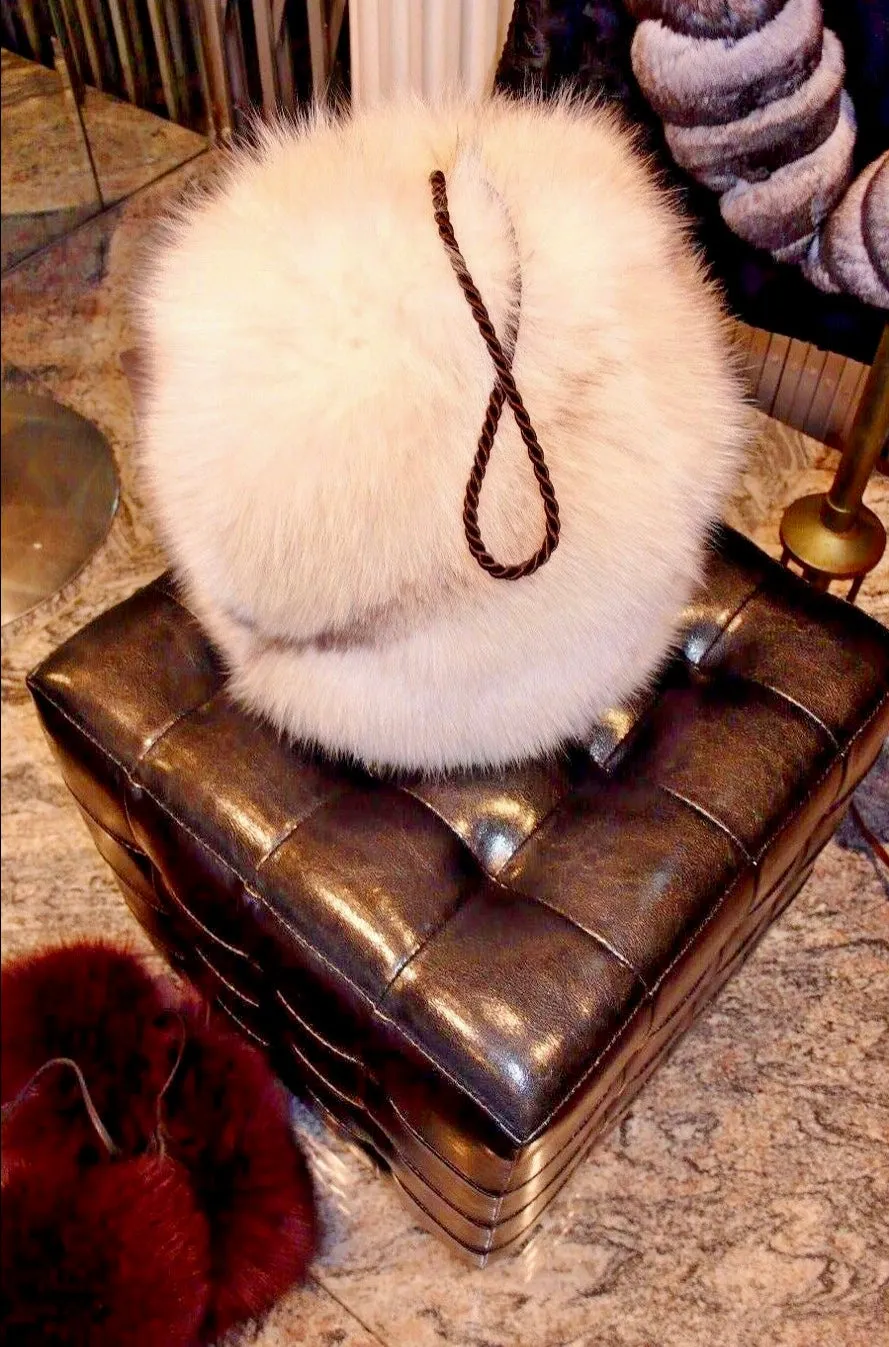 Custom Made FOX FUR MUFF Norwegian Blue Fox Fur