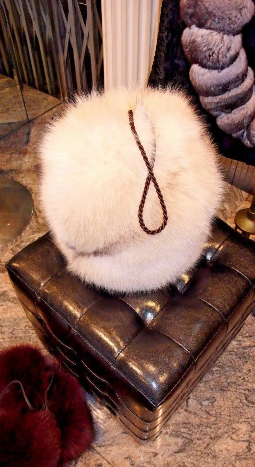 Custom Made FOX FUR MUFF Norwegian Blue Fox Fur