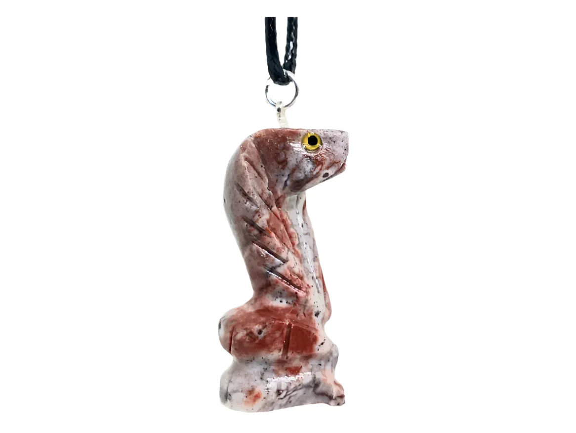 Dolomite Stone Cobra Pendant Necklace