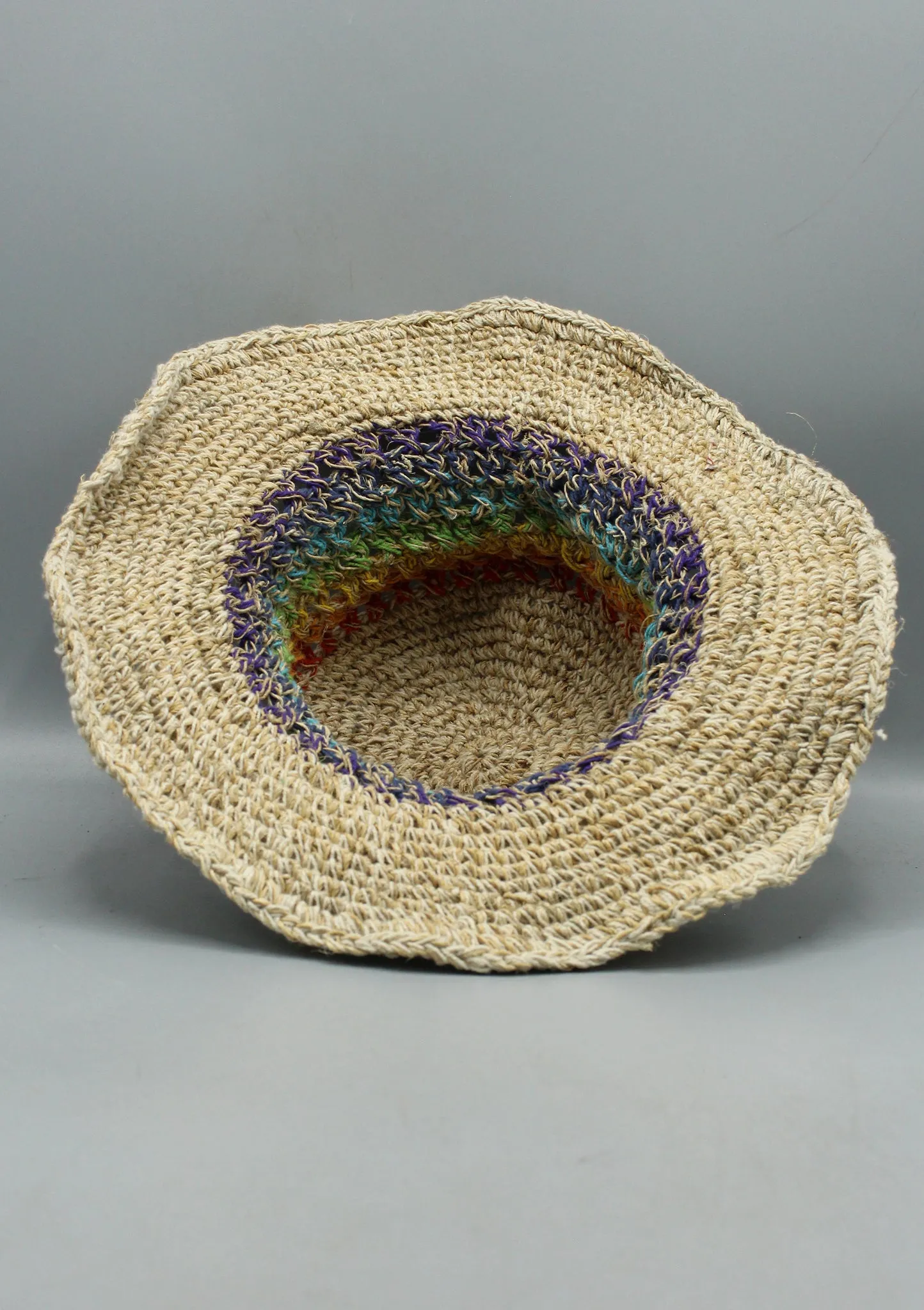 Earthy Hemp Sun Hat with mixed color lining