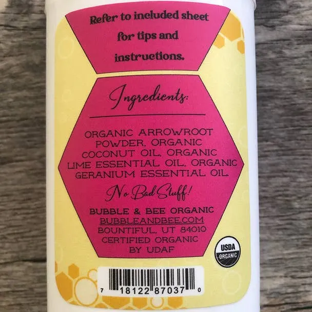 Geranium Lime Pit Putty Certified Organic Deodorant