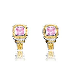 Gold Plated Pink Limited Time Special Earrings