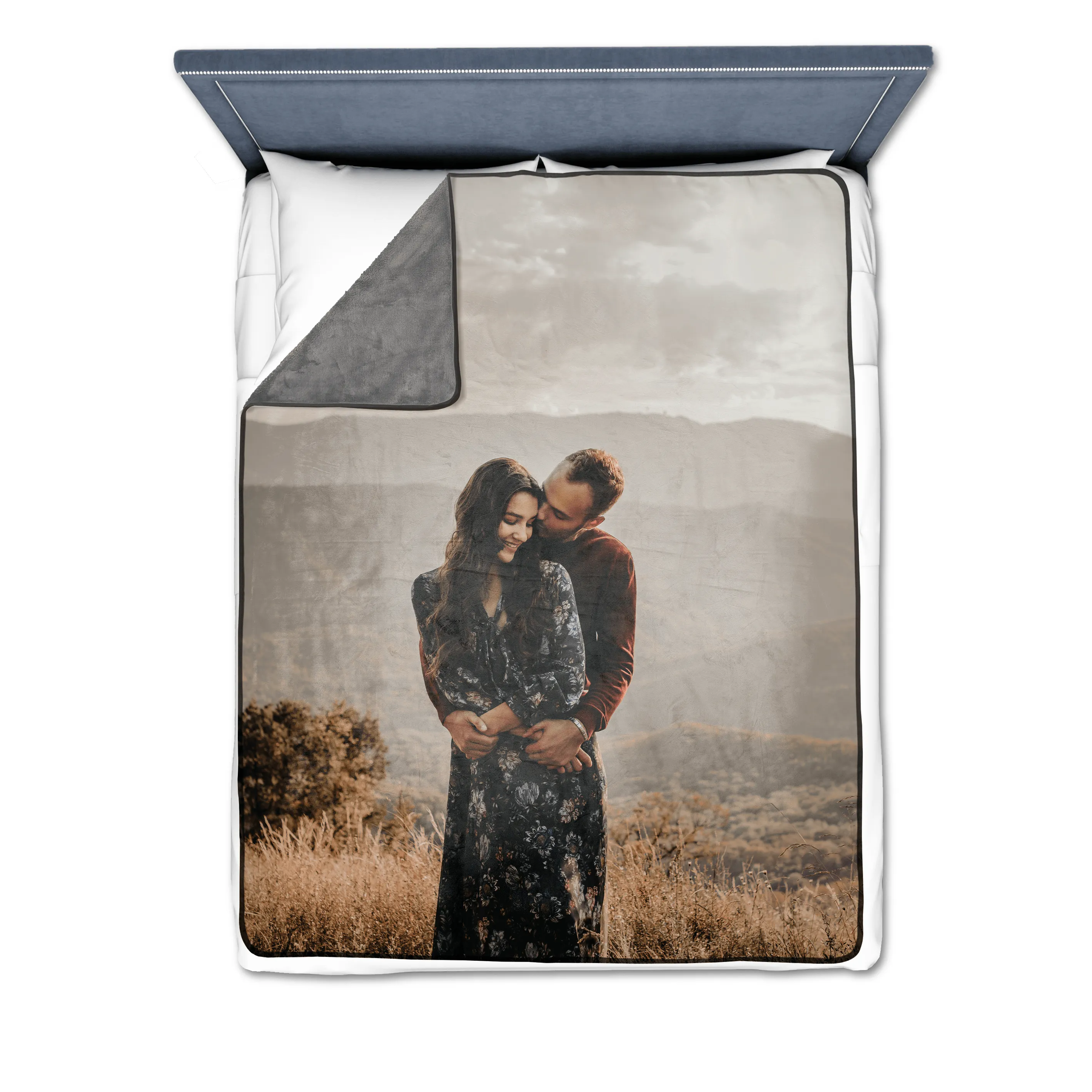 Heart Monogram Collage Premium Fleece Photo Blanket