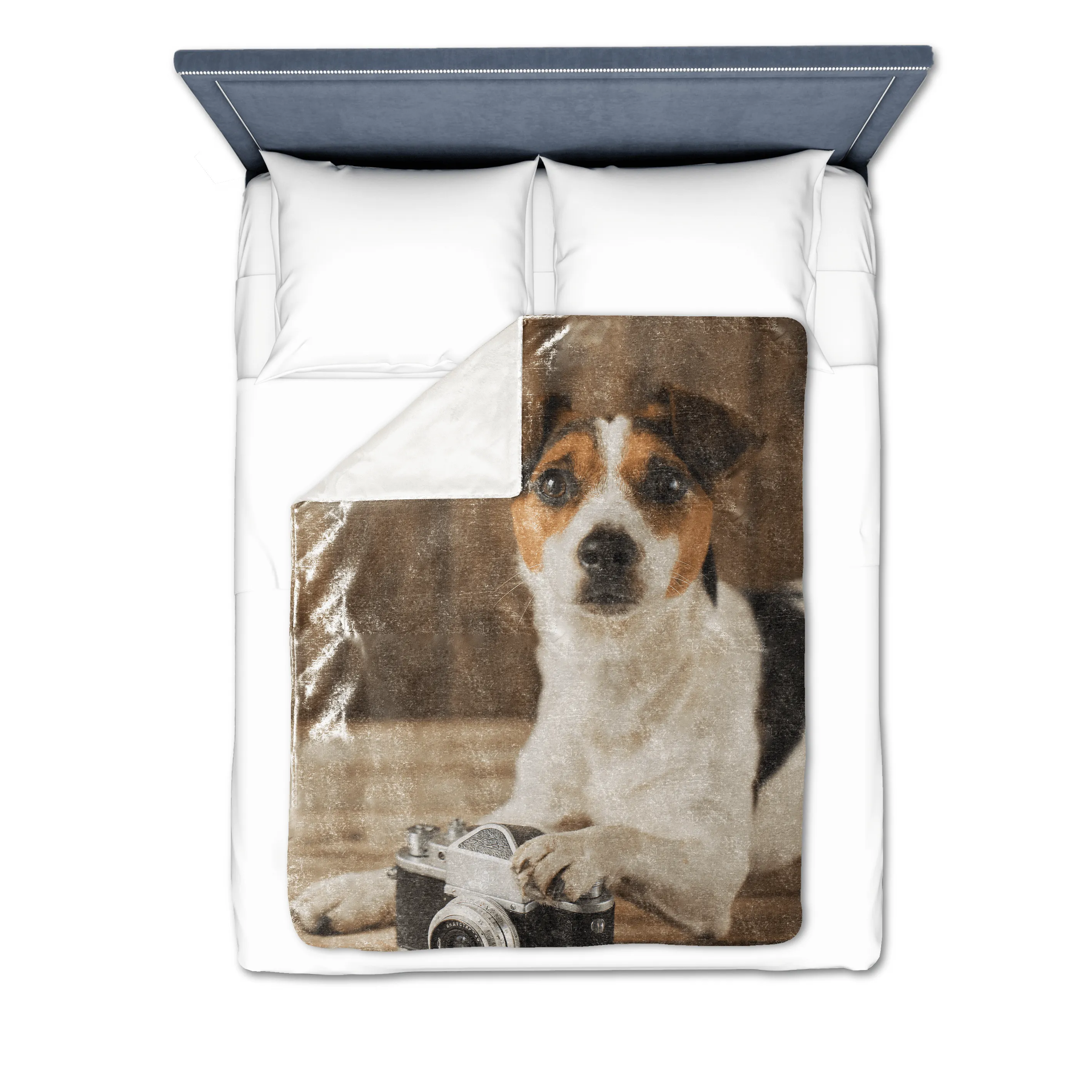 Heart Monogram Collage Premium Fleece Photo Blanket