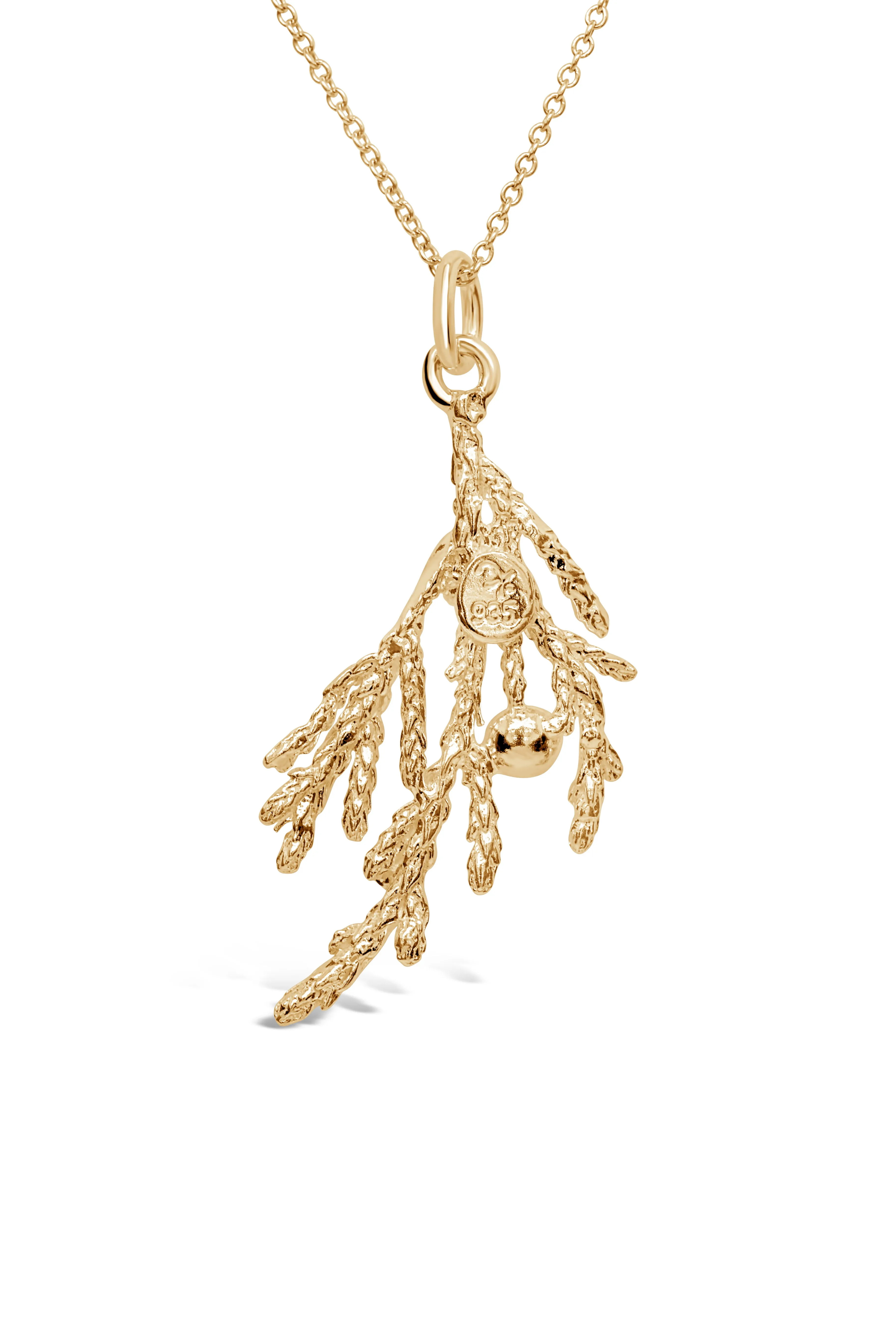 Icons ~ Cedar Sprig Pendant in Gold