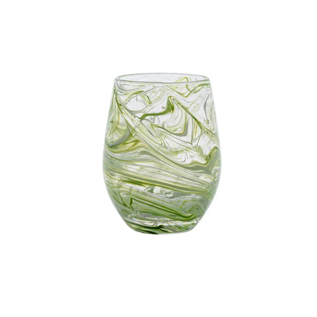 Juliska Puro Stemless Wine Glass, Green