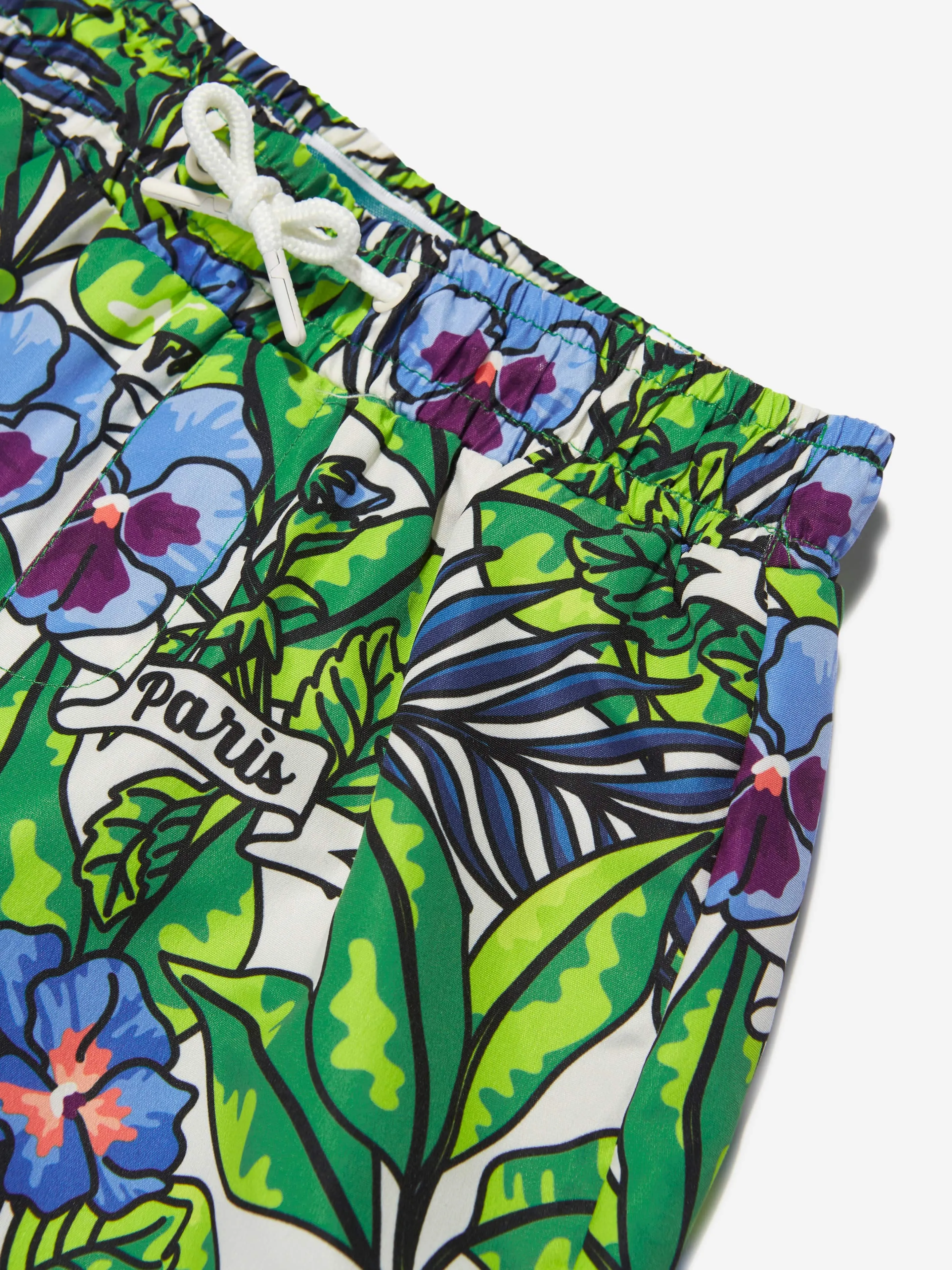 KENZO Boys Boke Flower Swim Shorts in Green
