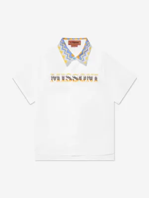 Missoni Boys Short Sleeve Logo Shirt in White