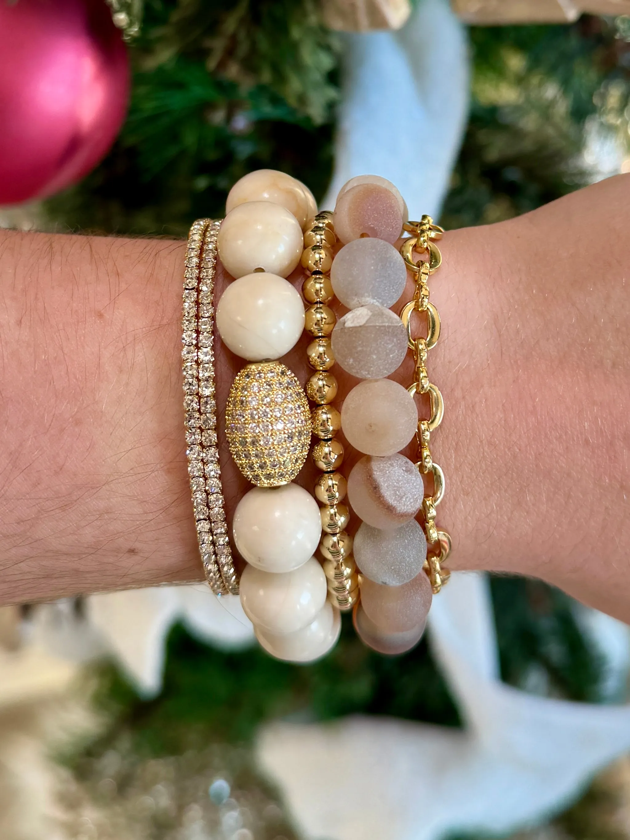 Natural Druzy 10mm Bracelet
