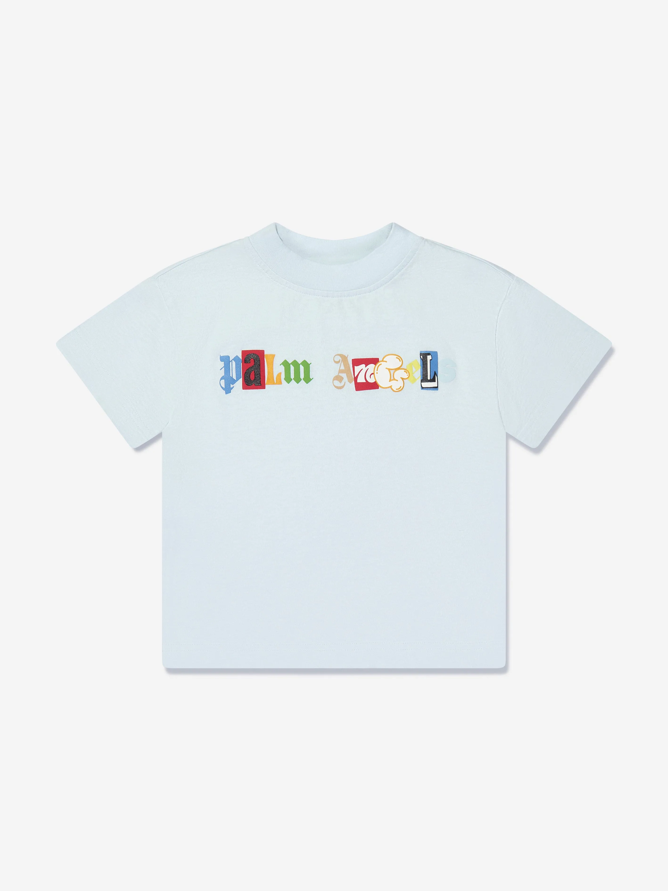 Palm Angels Boys PA Patchwork T-Shirt in Blue