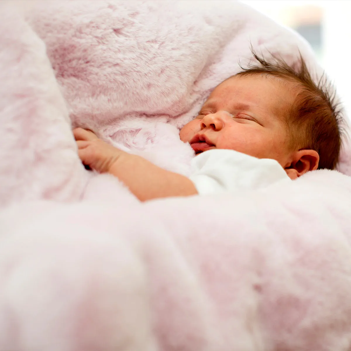 Pink Faux Fur Baby Blanket