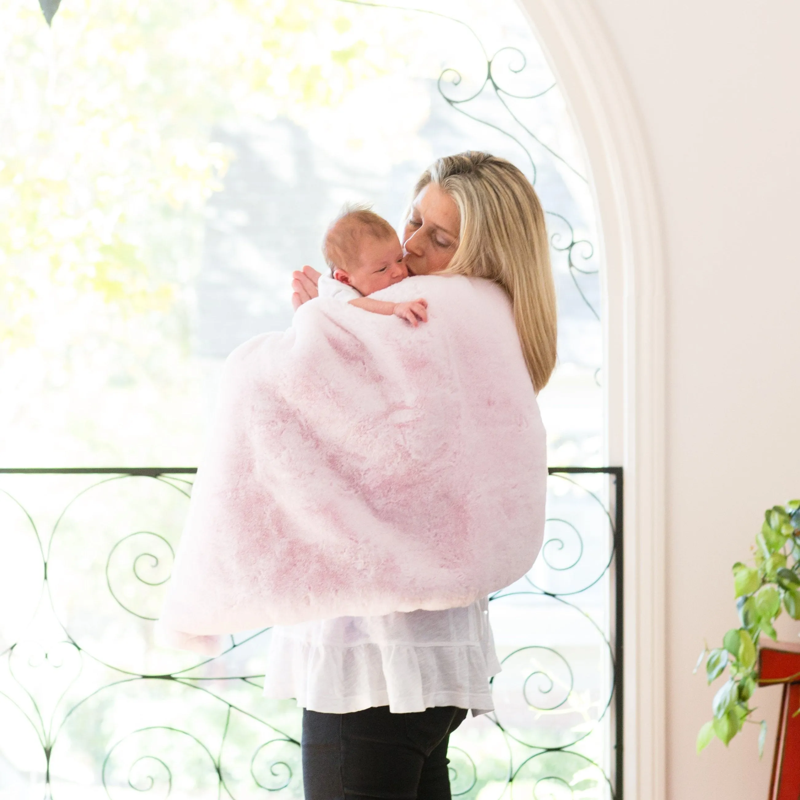 Pink Faux Fur Baby Blanket