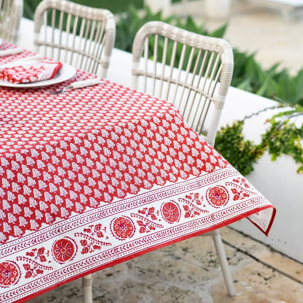 Pom Buti Red Tablecloth