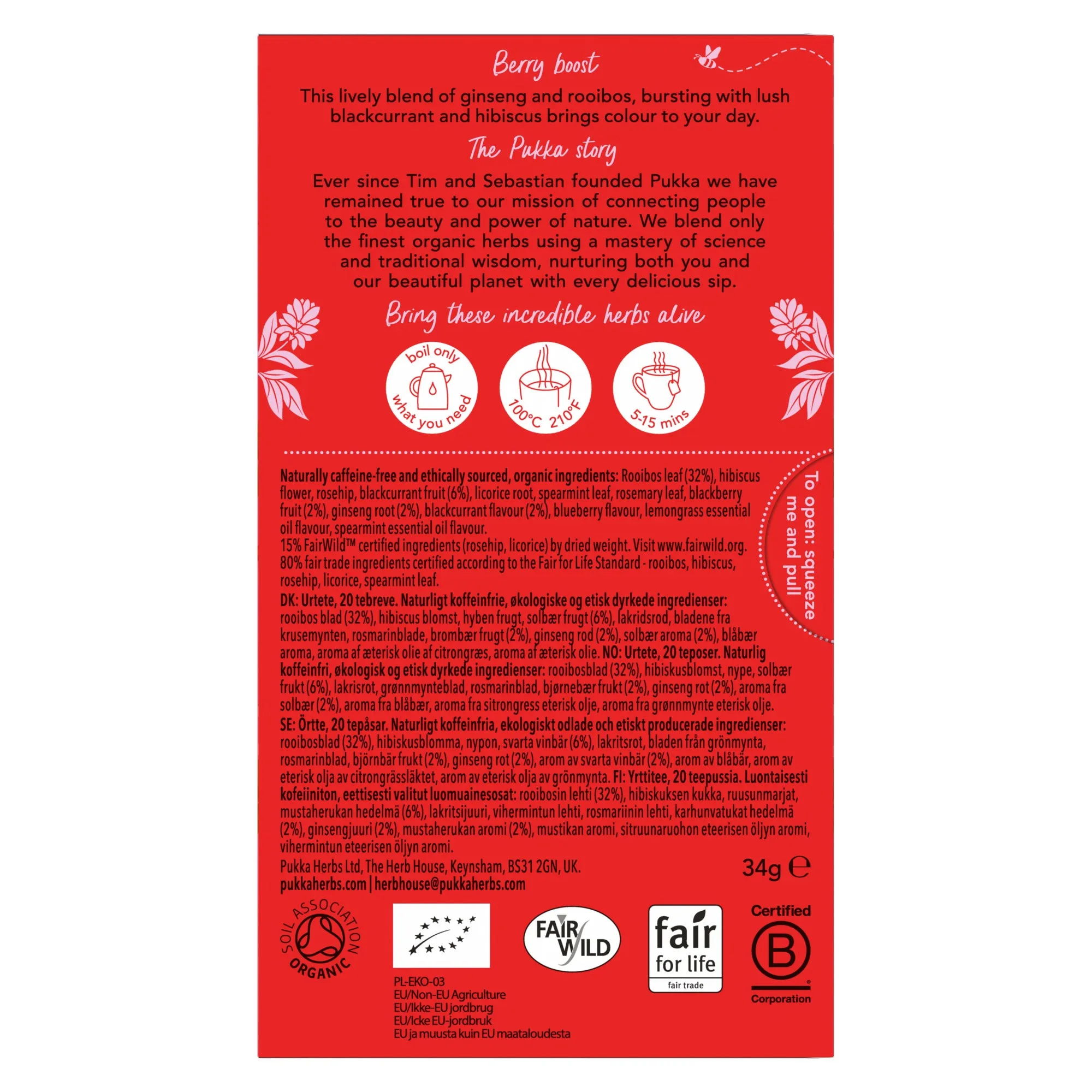 Pukka Herbs Morning Berry Organic 20 Tea bags