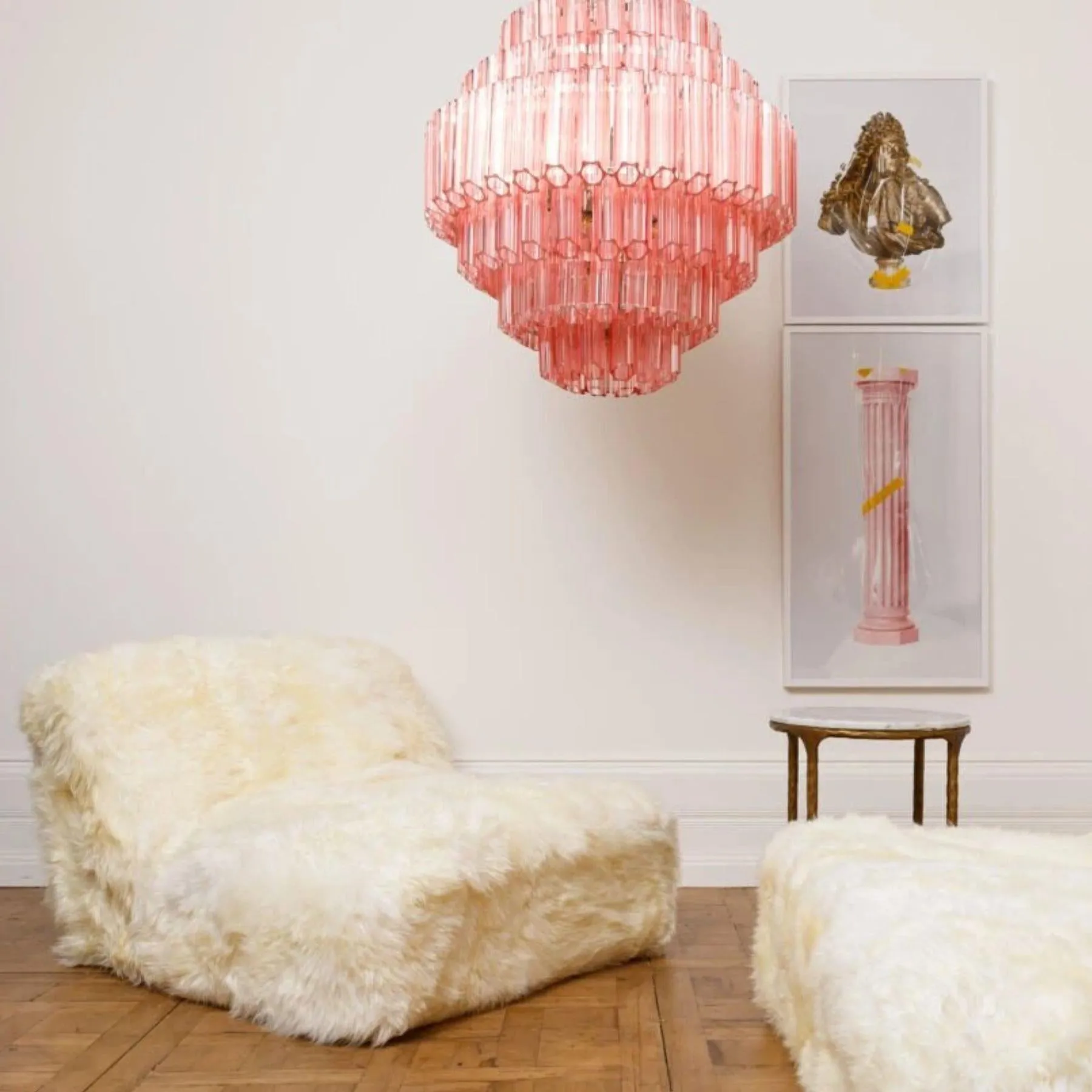 Pure White Lines Grande Palermo Chandelier