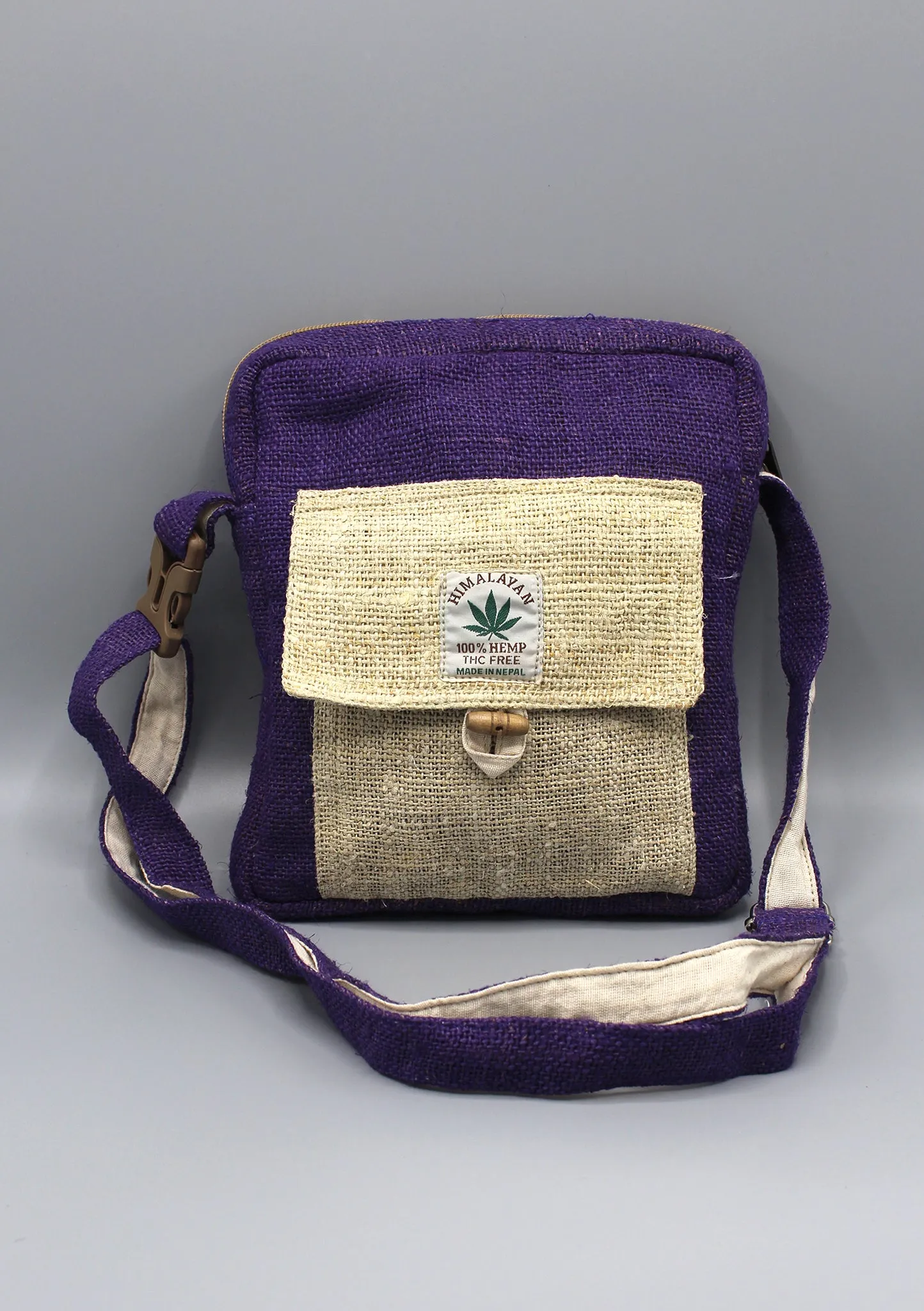 Purple Earthy Hemp Cross Body Passport Bag