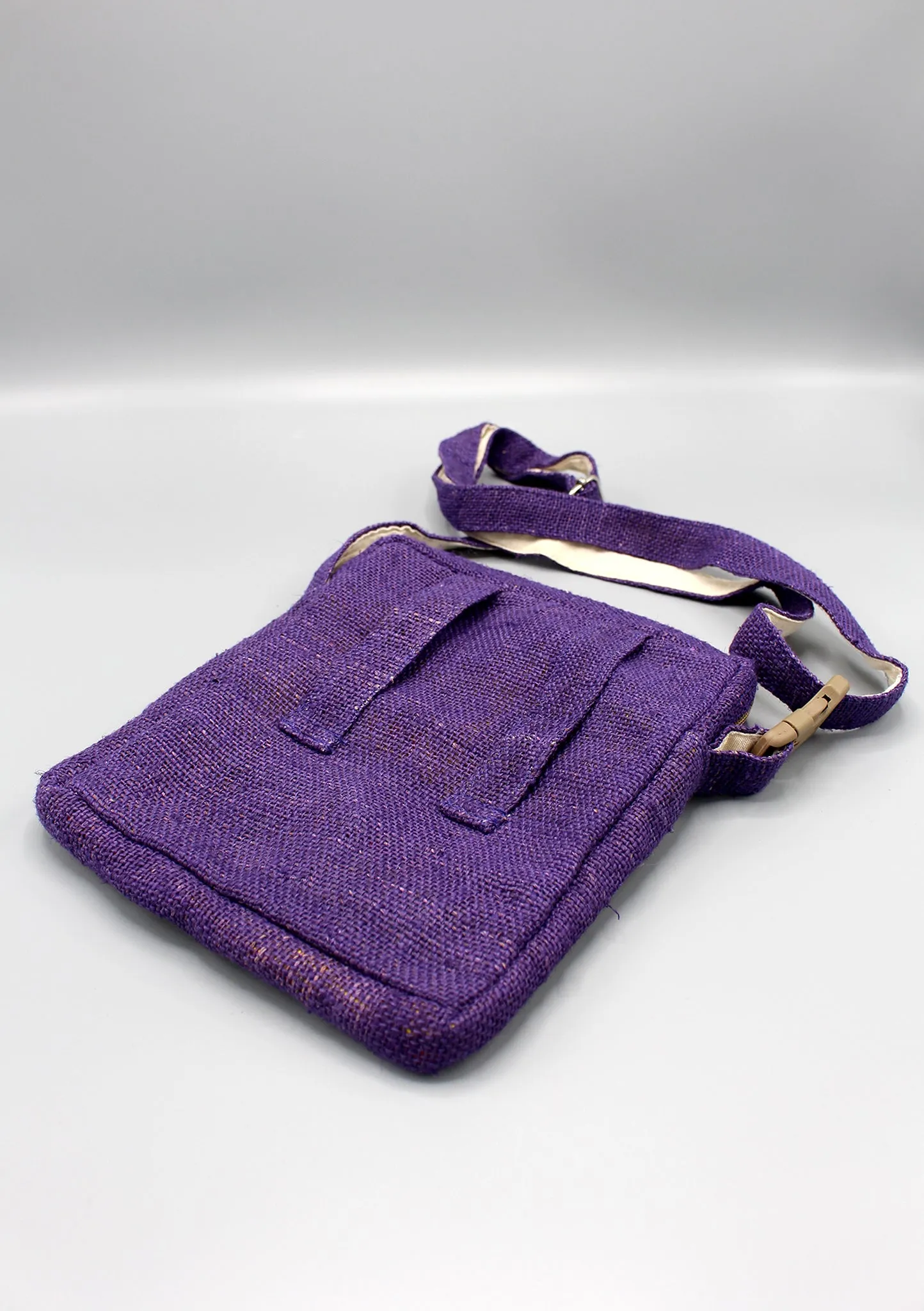 Purple Earthy Hemp Cross Body Passport Bag