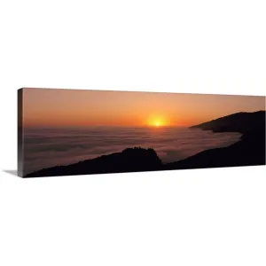 "California, Big Sur, Pacific Ocean, Sunset with marine layer" Canvas Wall Art